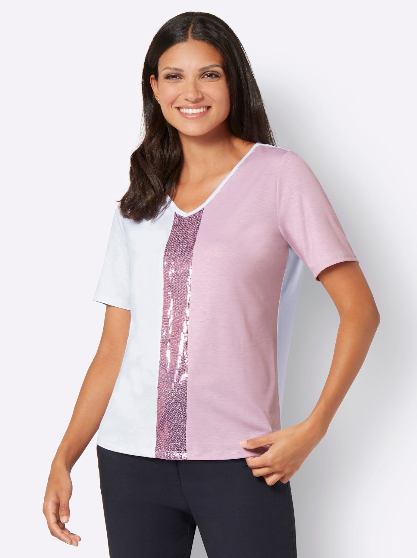 Classic Basics Shirt met V-hals (1-delig)