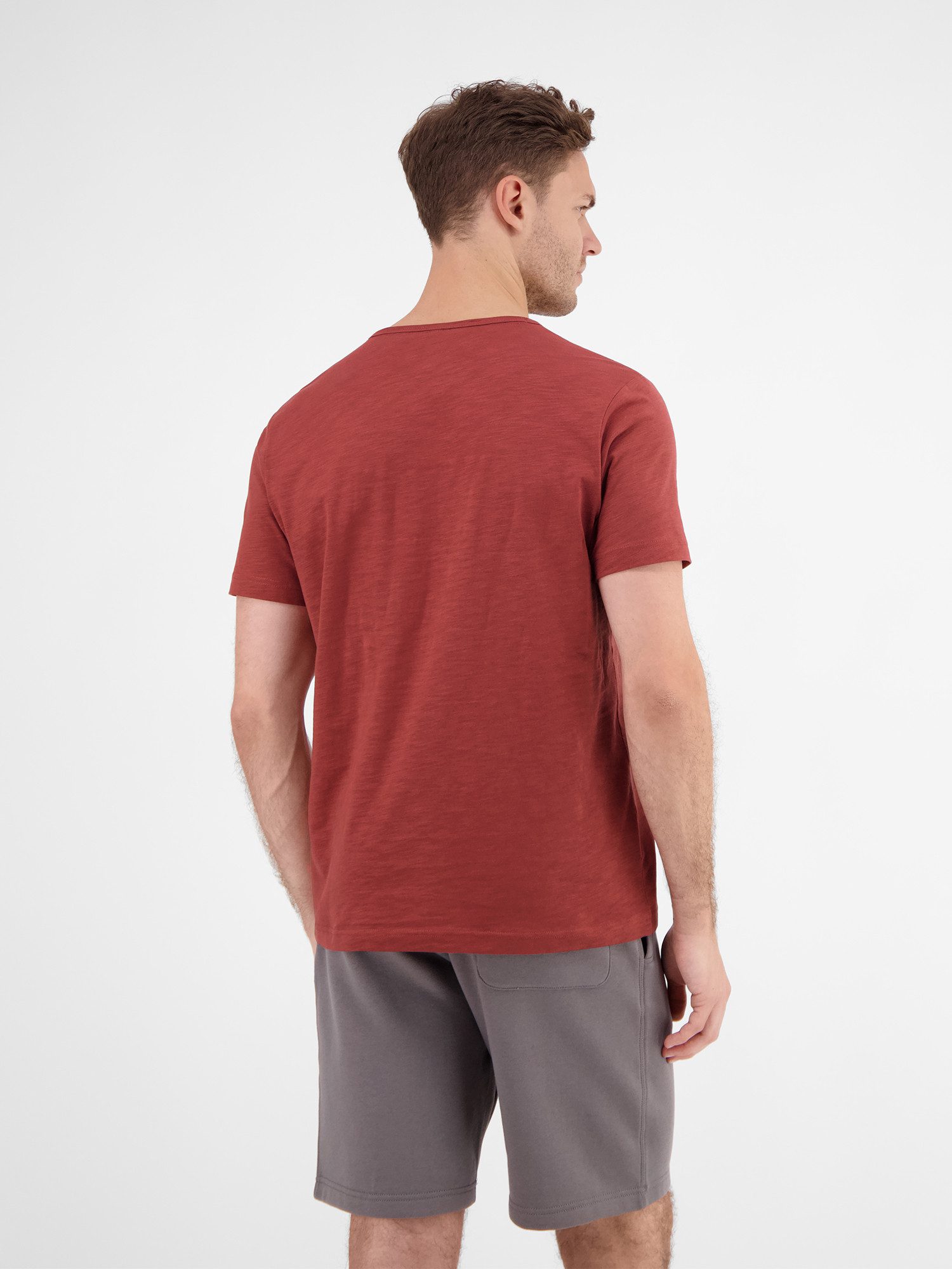 Lerros Henleyshirt LERROS serafino-shirt in effen structuurstof