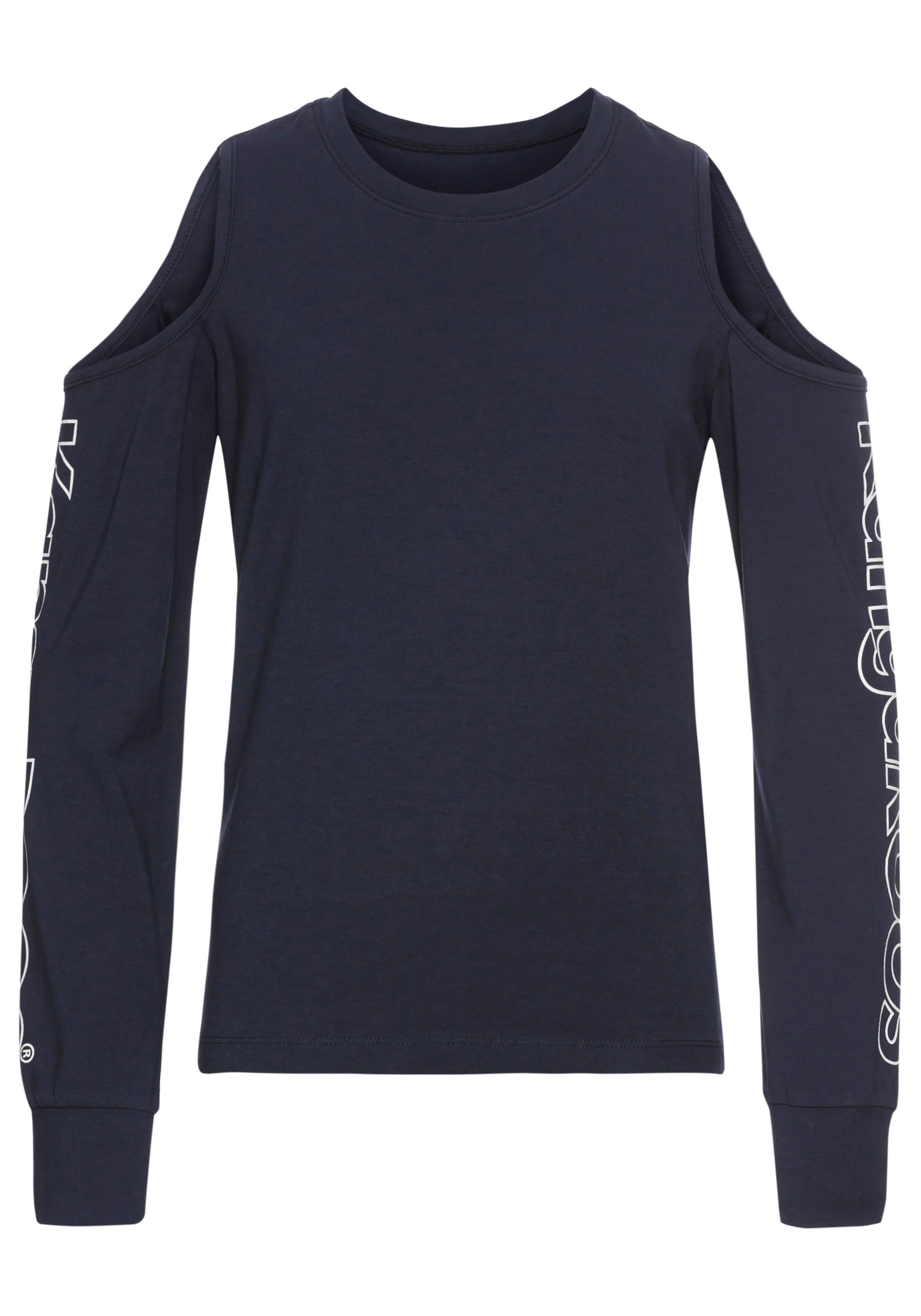 KangaROOS Shirt met lange mouwen Shirt cut-out met modieuze uitsparing bij de schouders