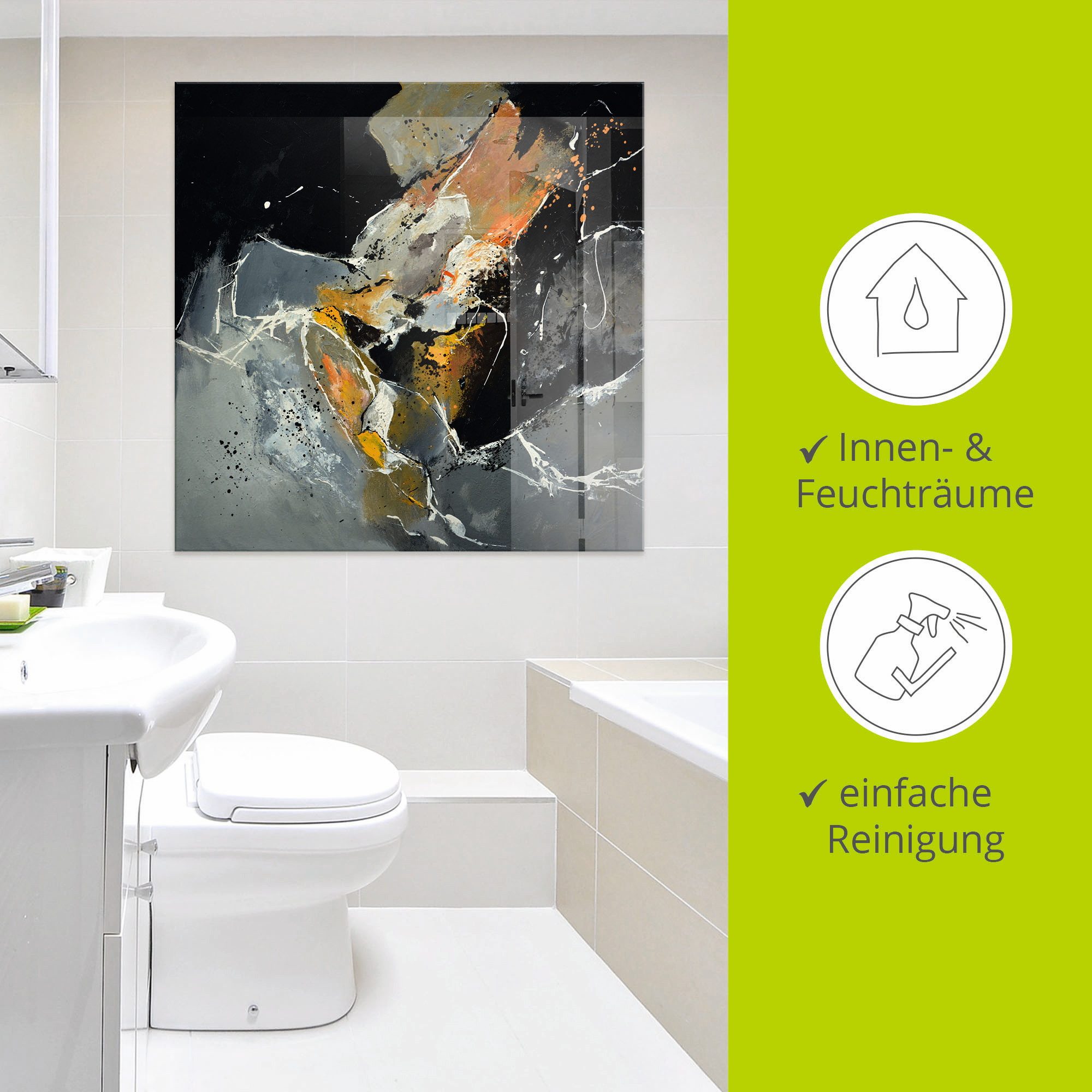 Artland Print op glas Abstract XV in verschillende maten