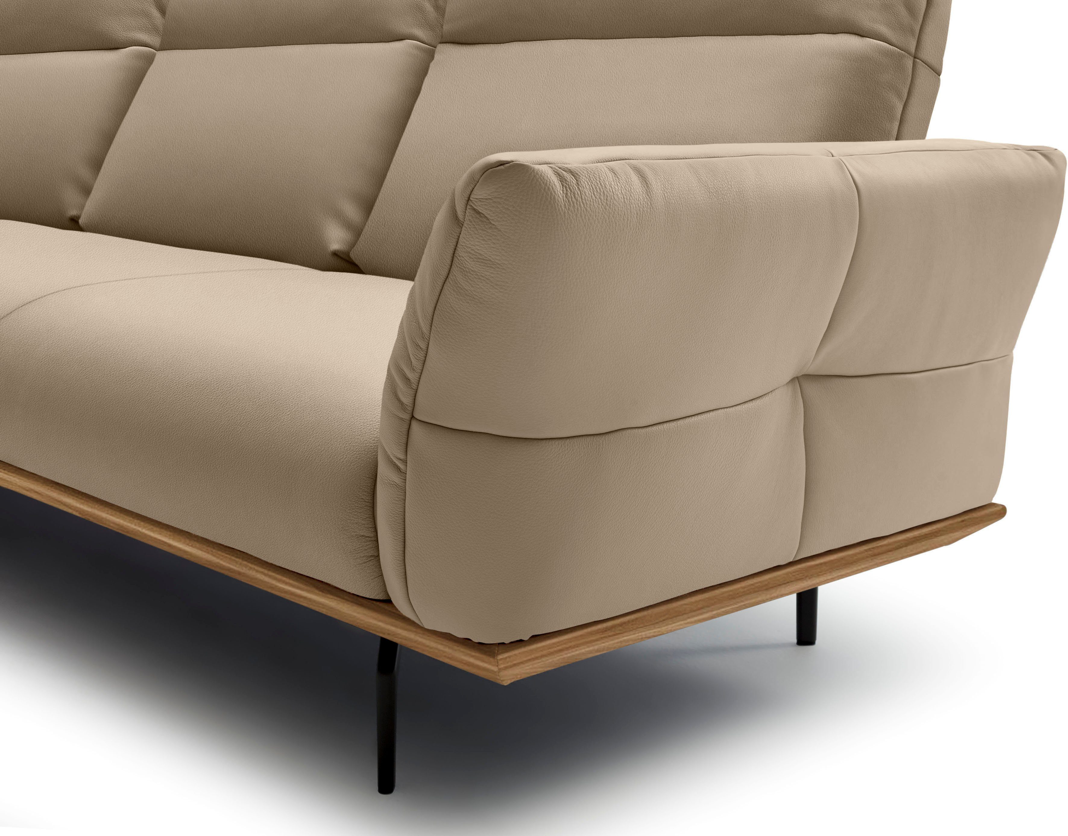 Creation BY ROLF BENZ Hoekbank Hs.460 Sokkel in walnotenhout, onderstel in umbra grijs, breedte 338 cm