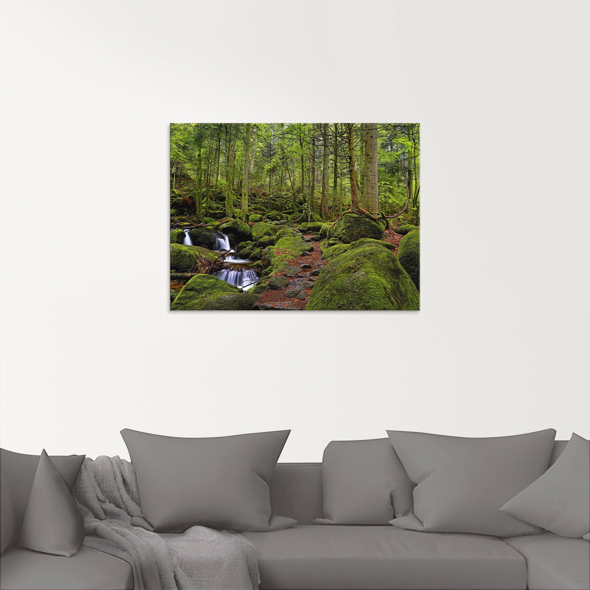 Artland Print op glas Toverbos met beek in verschillende maten