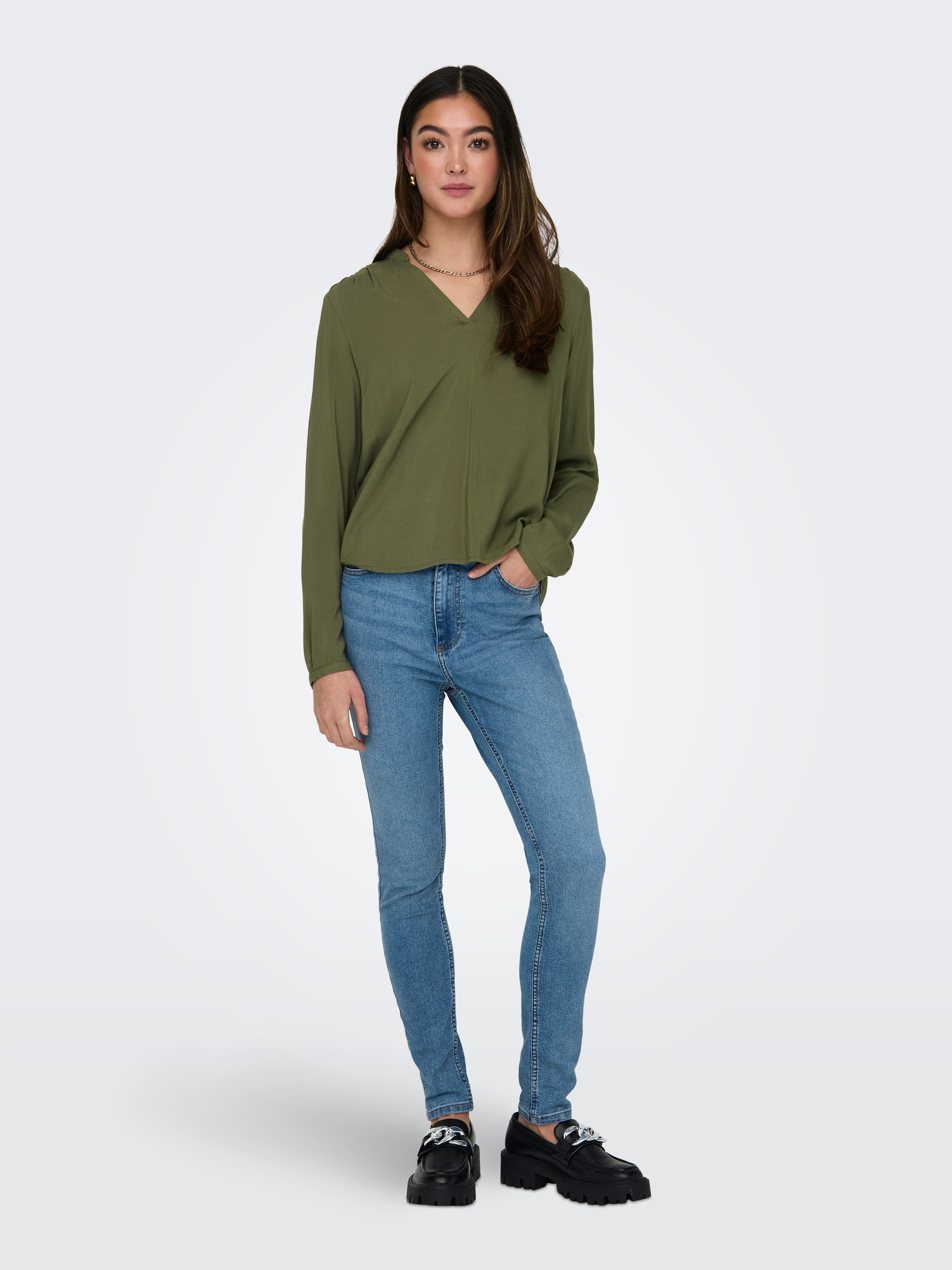 Only Shirt ONLNOVA LIFE VIS L/S JOSIE TOP SOLID