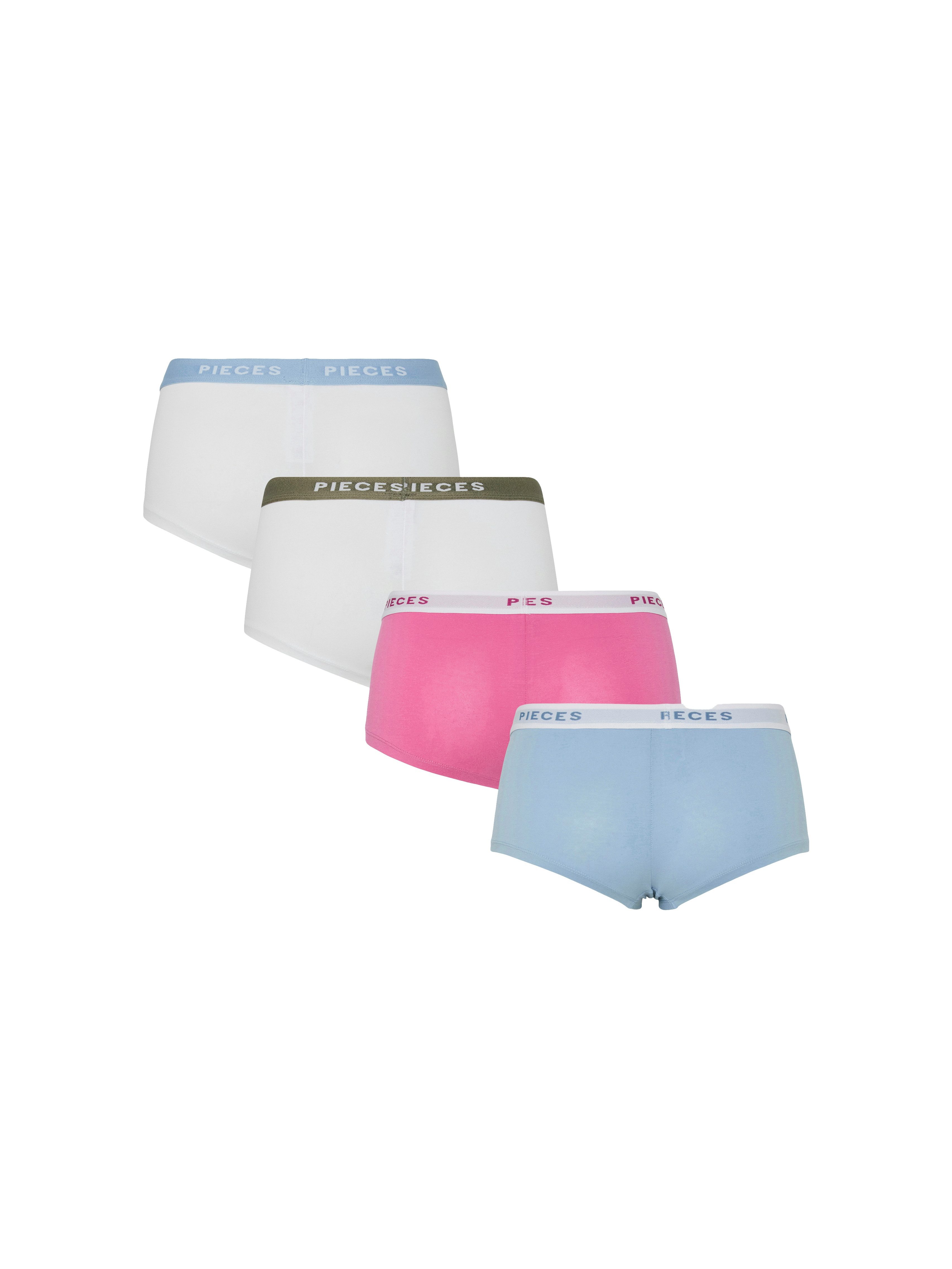 Pieces Hipster PCLOGO LADY 4 PACK SOLID NOOS BC (4 stuks Set van 4)