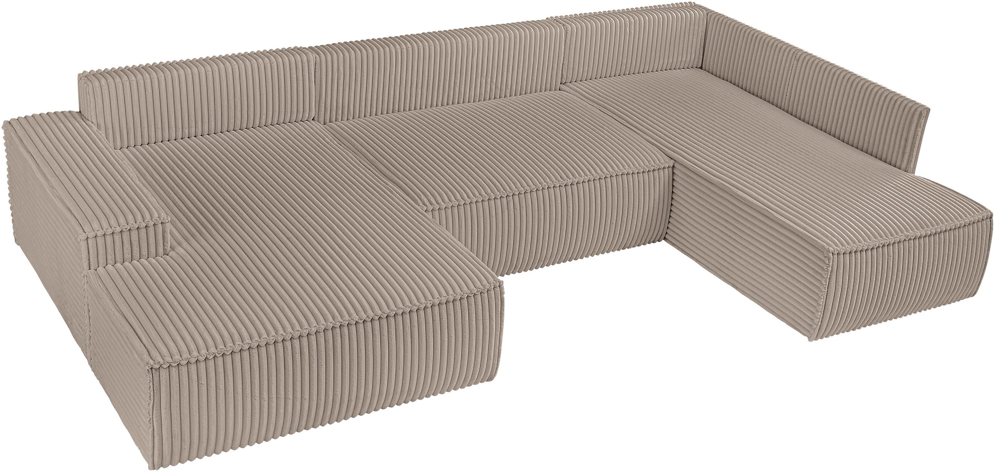 andas Zithoek FINNLEY, U-Vorm XXL 329 cm, Slaapbank, Slaapfunctie m. Bedlade