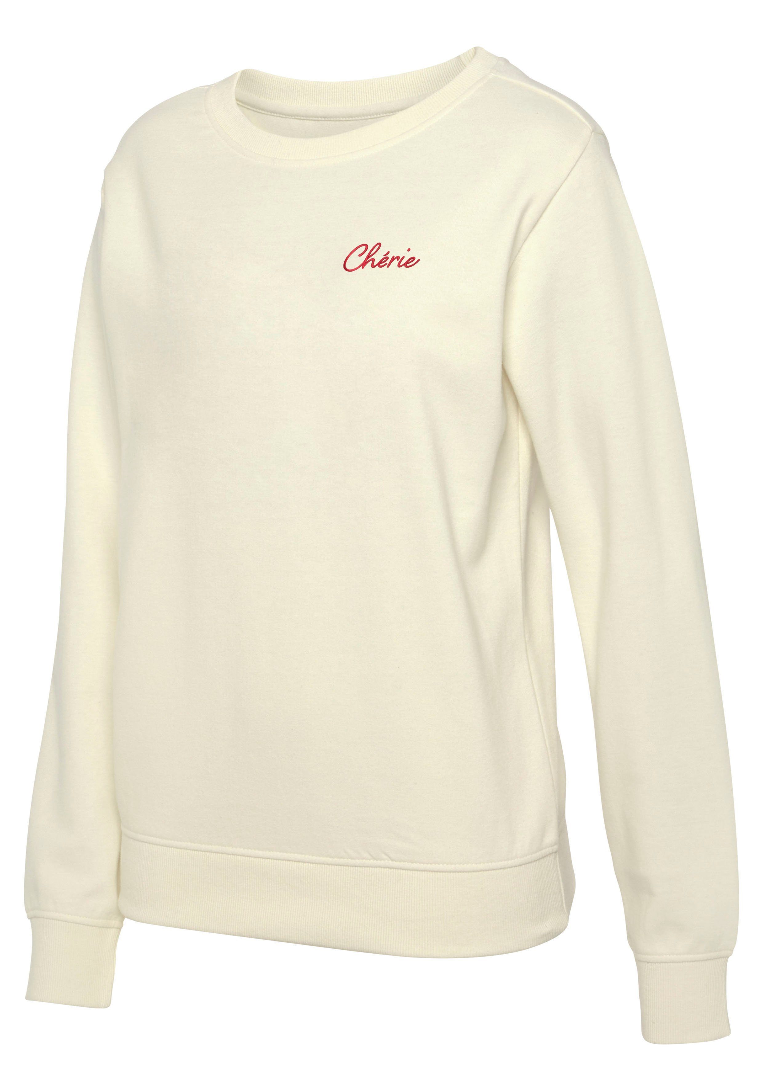 Vivance Sweatshirt Sweatshirt met frontprint, loungeanzug (1-delig)