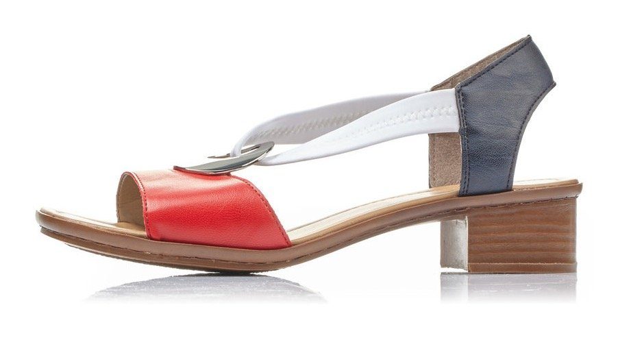 Rieker Sandaaltjes , zomerschoen, sandaal, blokhak, met elastische band