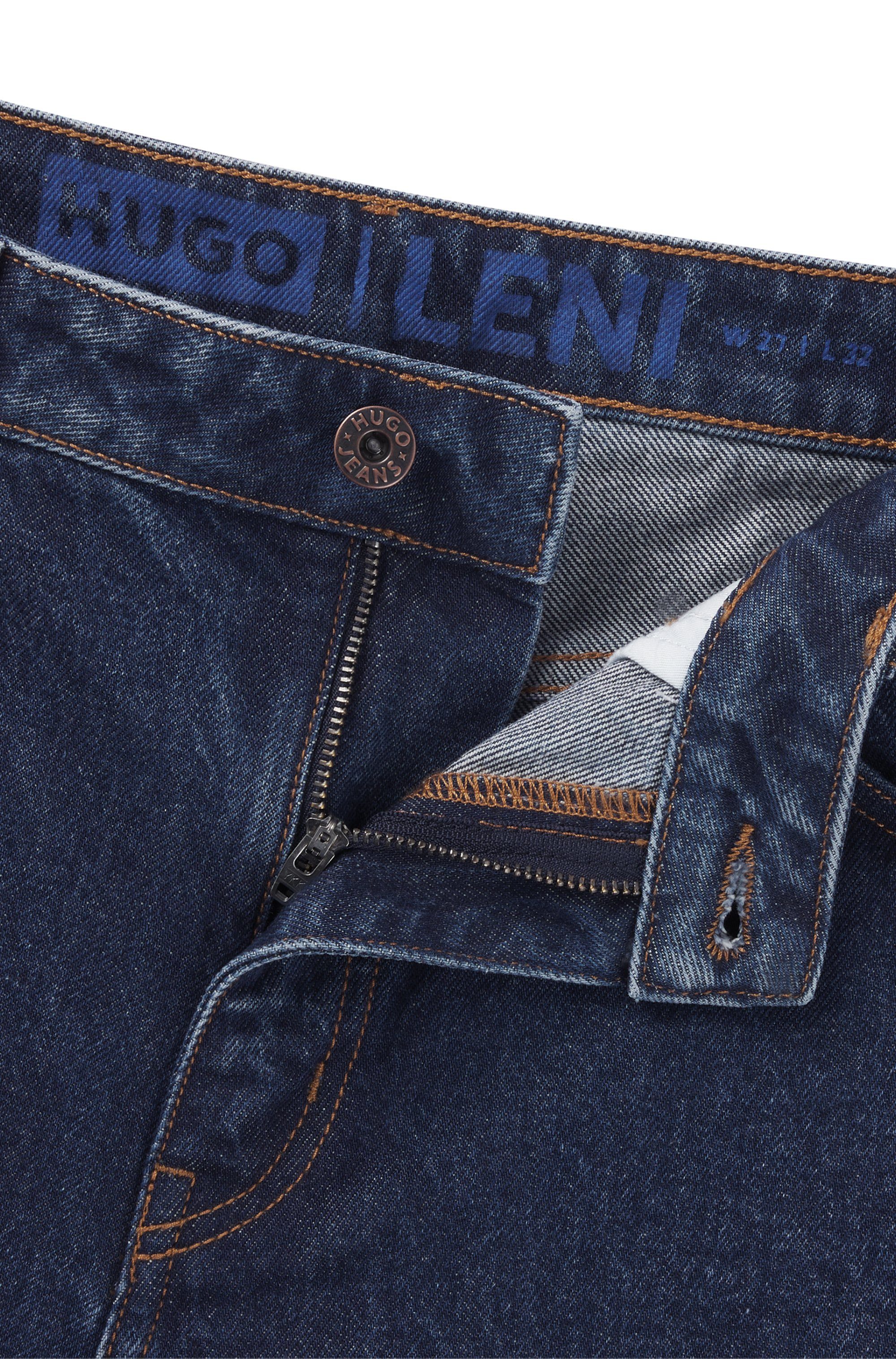 HUGO Blue Relax fit jeans Leni met kenmerkende borduurwerk