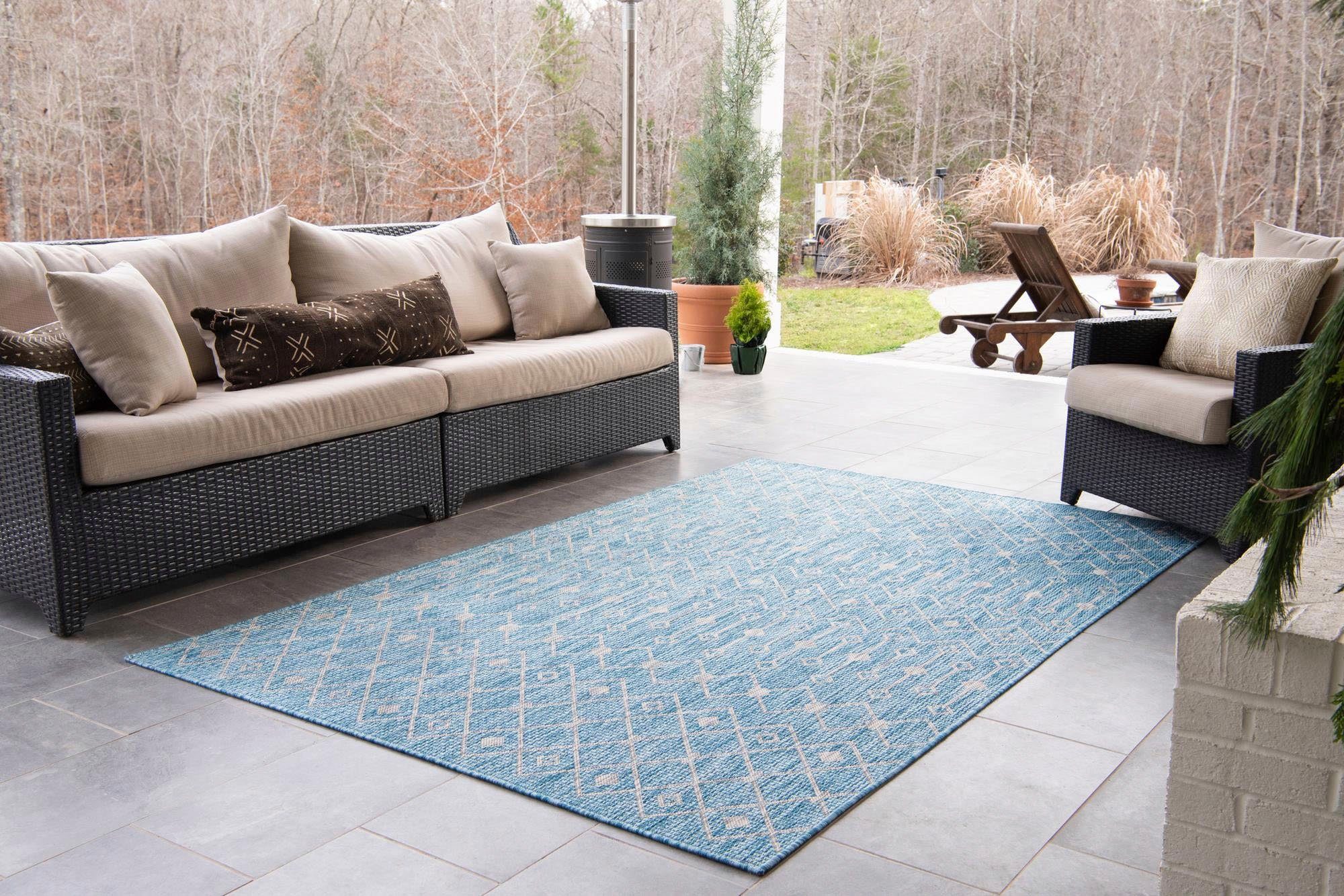 Myflair Möbel & Accessoires Vloerkleed Outdoor Kruisen, MAGAZIJNOPRUIMING! Platweefsel, ruitmotief, geschikt voor binnen en buiten