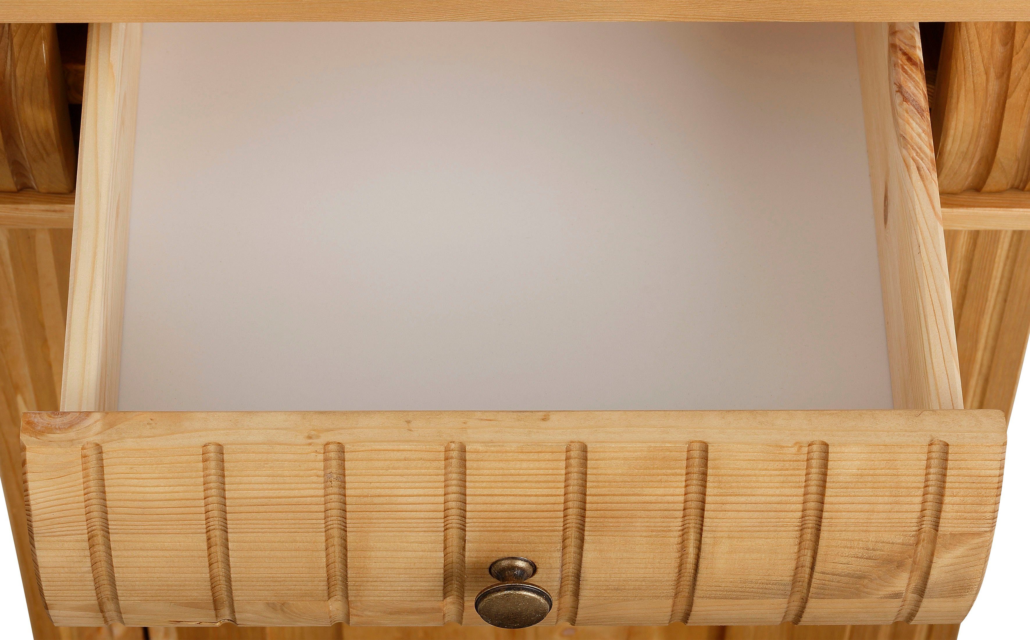 Home affaire Bureau Teresa Computertafel met lades, massief hout, breedte 120 cm