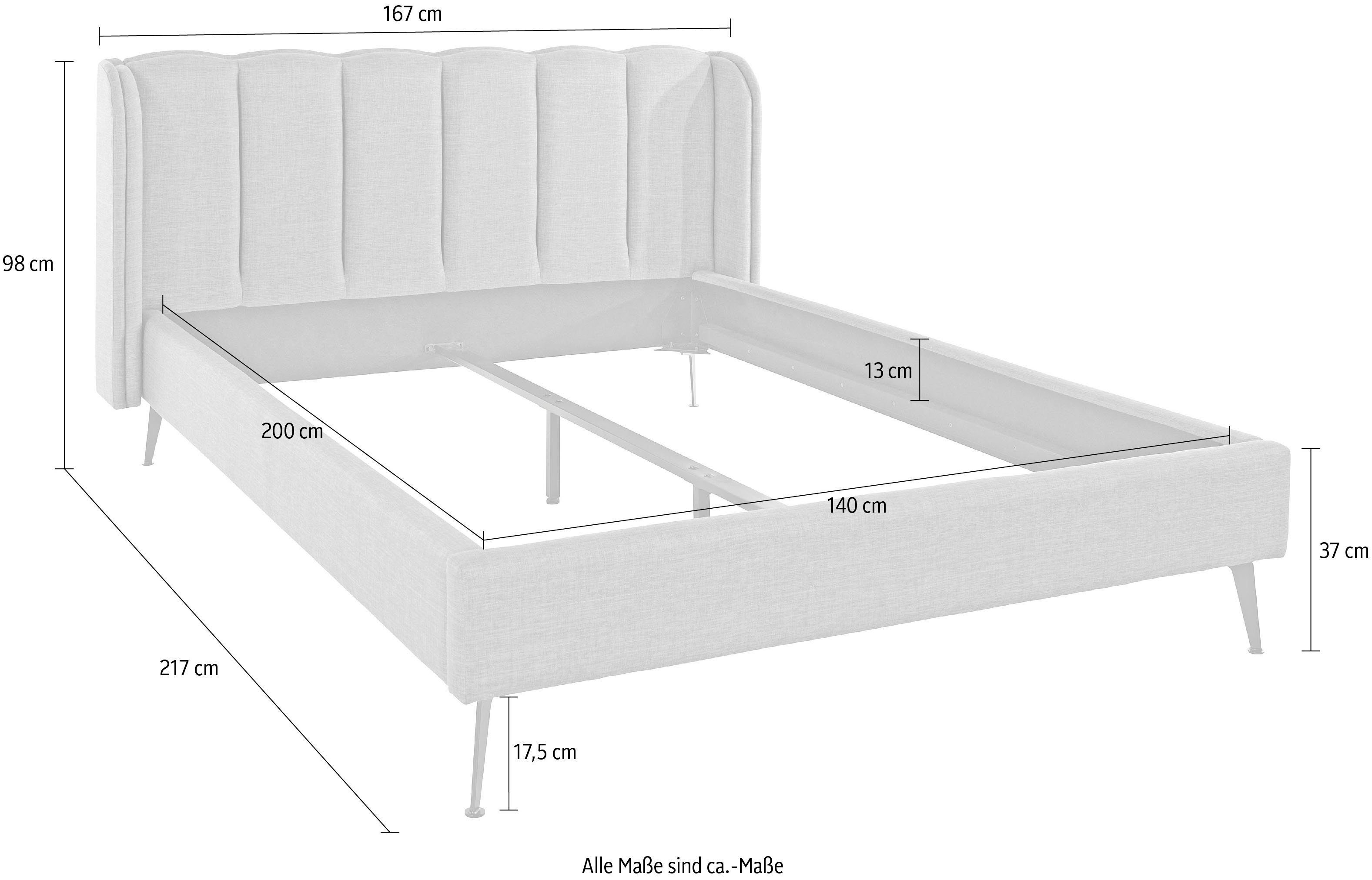 LeGer Home by Lena Gercke Gestoffeerd bed Dorly ook in bouclé, in 2 breedten