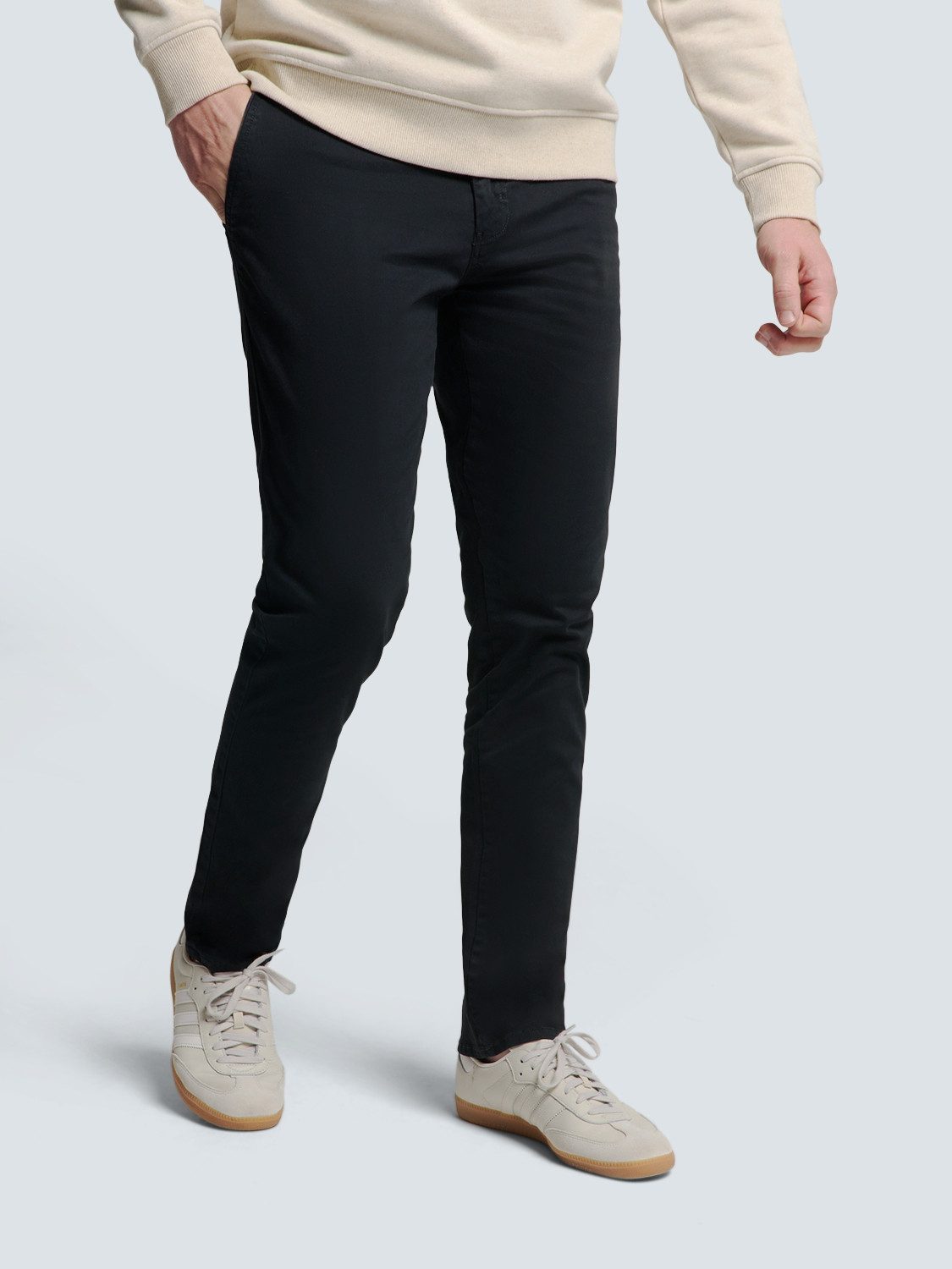 NO EXCESS Chino met garment-dyed finish heren chino's maat 38 blauw
