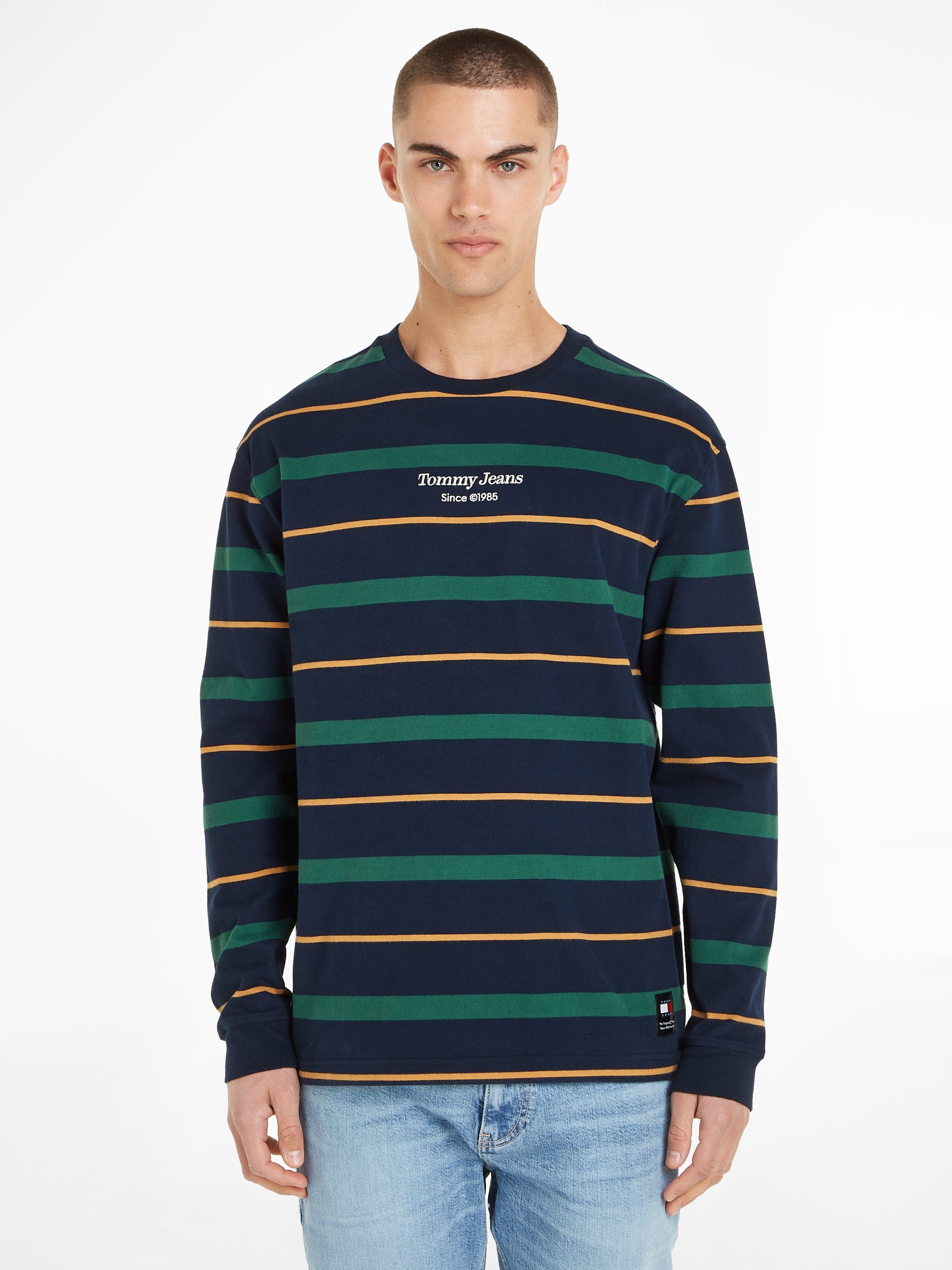 TOMMY JEANS Shirt met lange mouwen TJM REG STRIPE LS TEE met tommy hilfiger opschrift