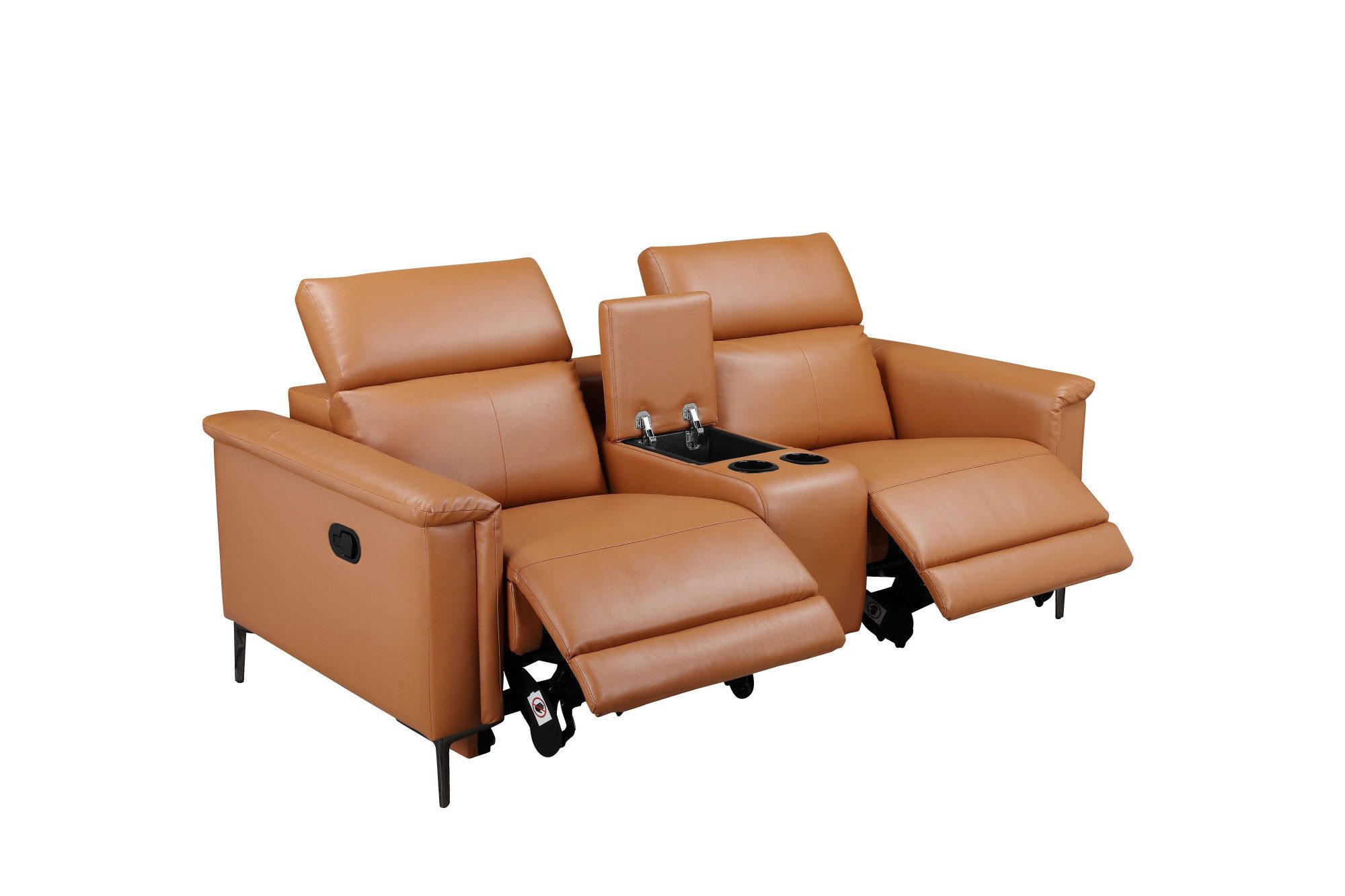 Places of Style 2-zitsbank Lund, 2-zits bioscoopbank, tv-fauteuil, multimedia-sofa, USB-A met elektrische of handmatige relaxfunctie, bekerhouder en opbergruimte