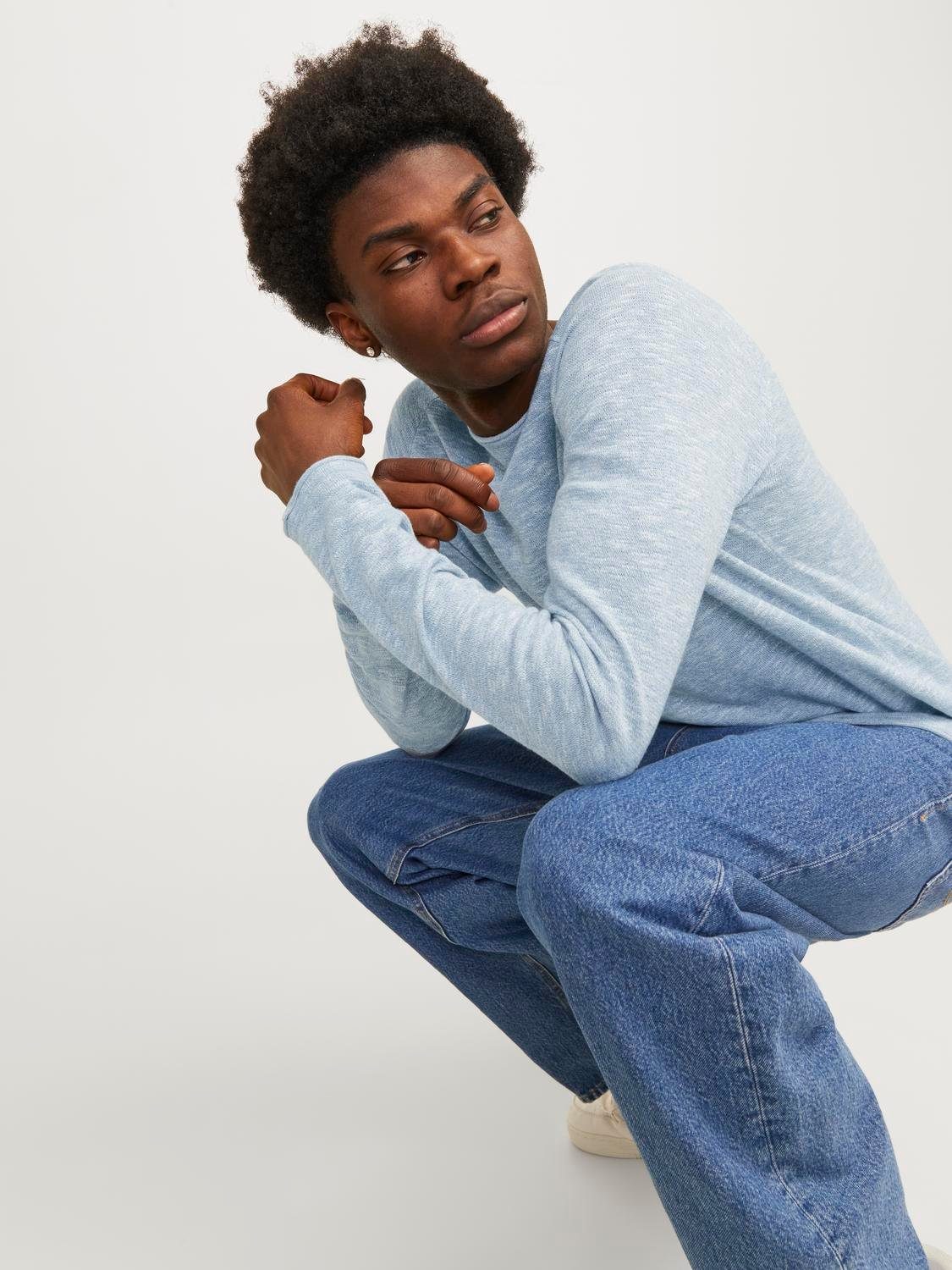 Jack & Jones Gebreide trui JJELINEN KNIT CREW NECK SN