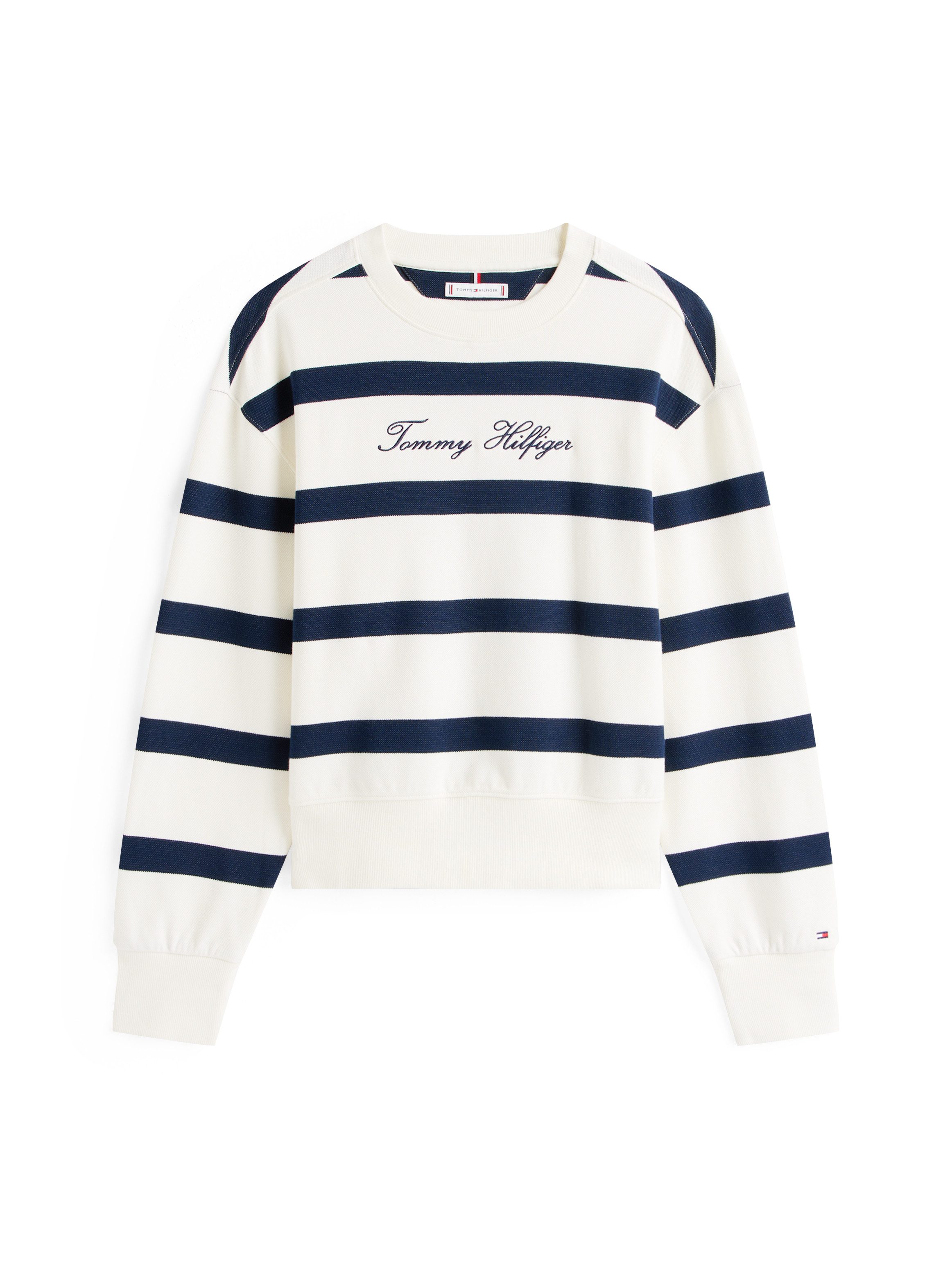 Tommy Hilfiger Sweatshirt SCRIPT REG PIQUE SWTSHRT met tommy hilfiger script-logo-opschrift