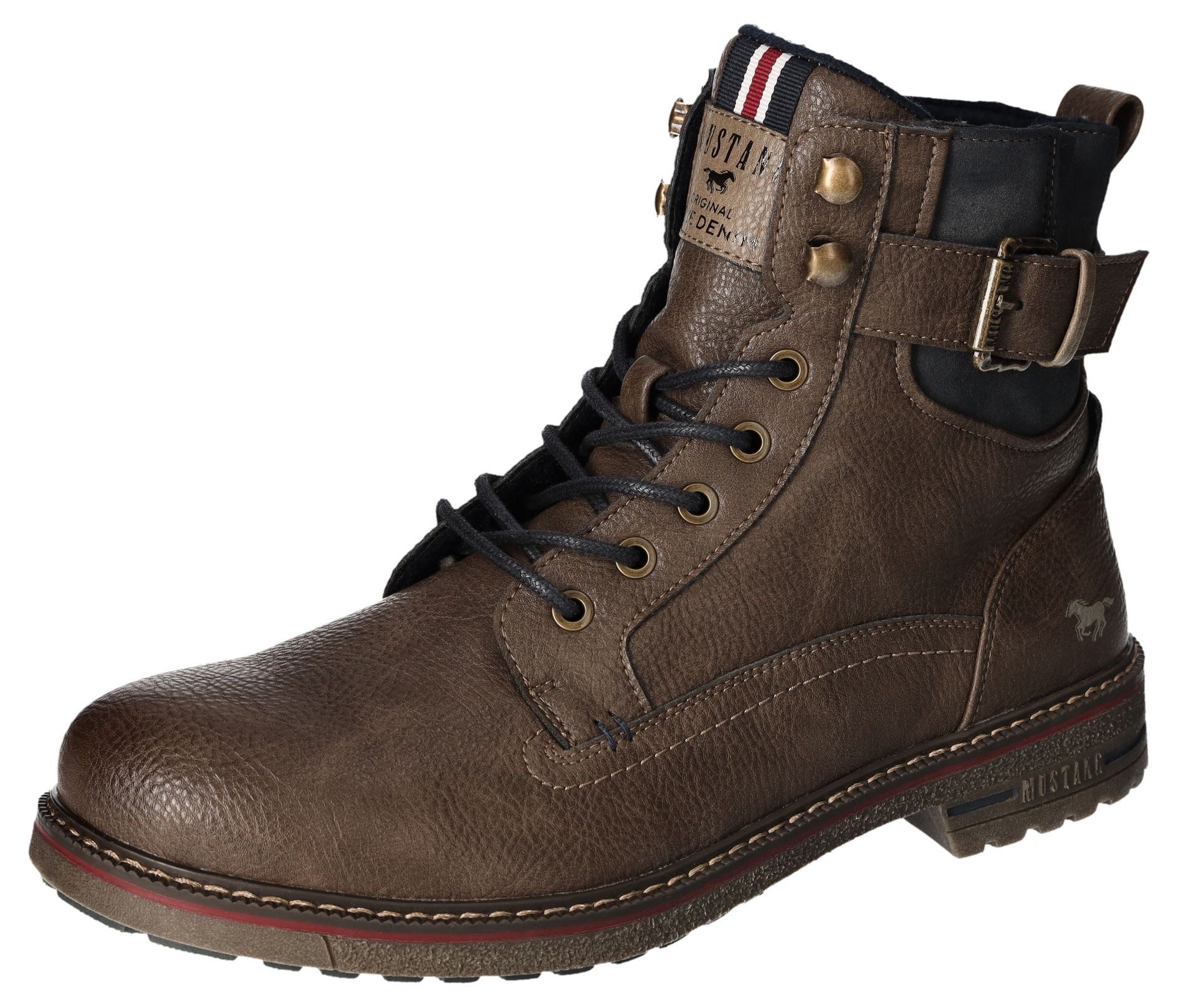 Mustang Shoes Veterschoenen Worker boots, herfst schoen, laarzen met aantrek lus heren veterschoenen maat 42 EU bruin