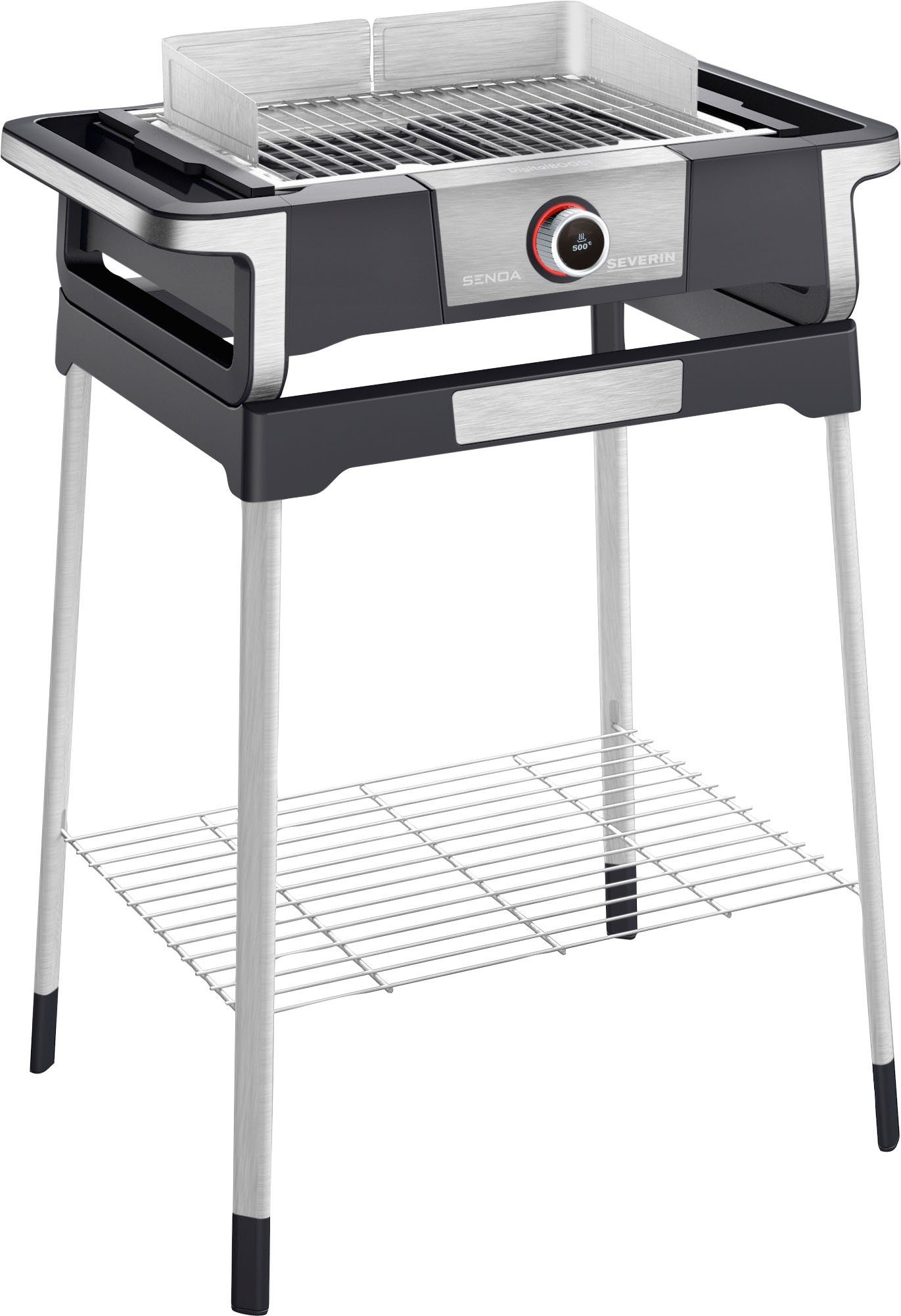 Severin Staande elektrische barbecue SENOA Digital Boost S PG 8118 Reflectorschaal voor optimale warmteverdeling, klaar voor gebruik: 10 min