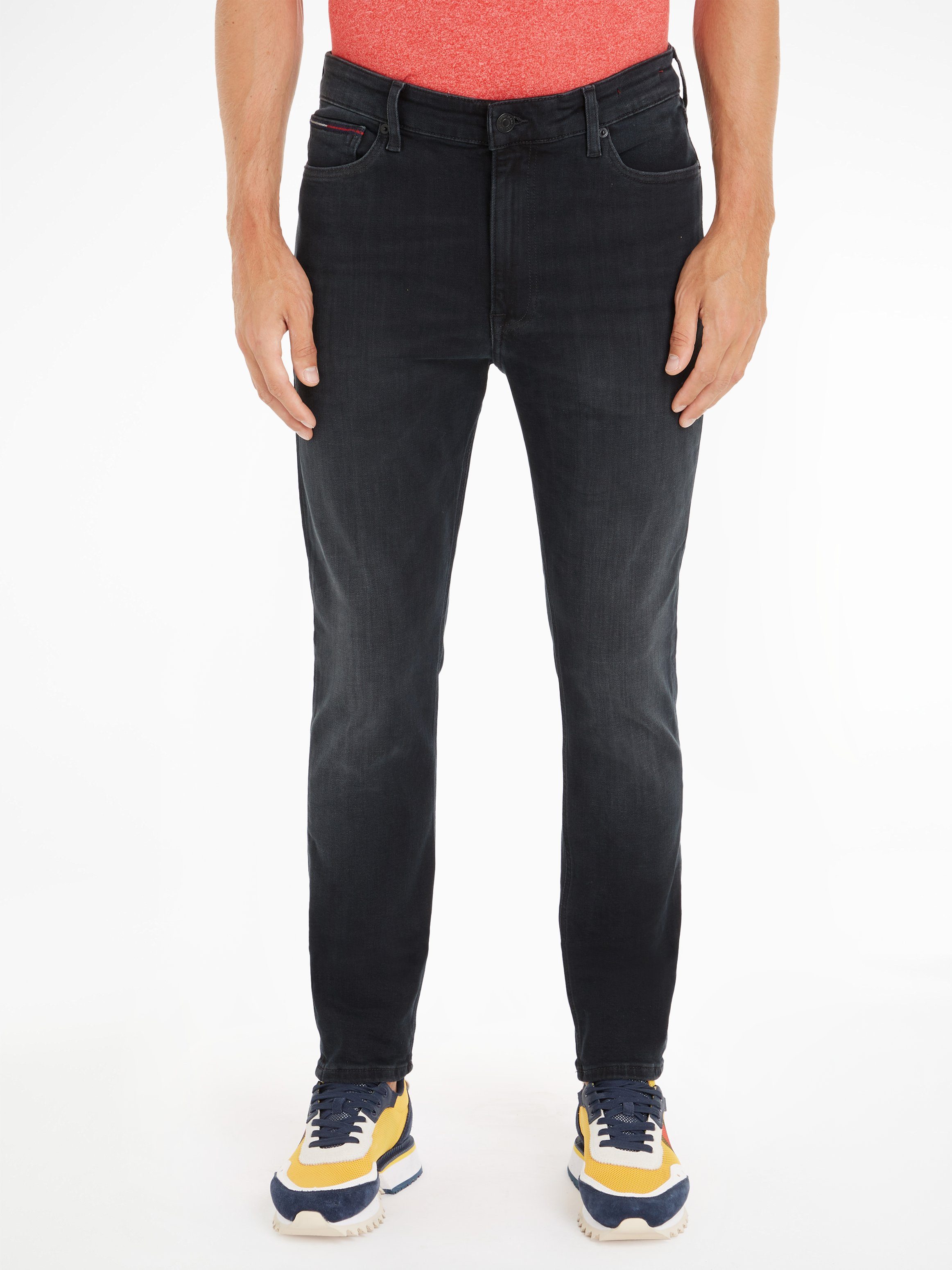 TOMMY JEANS Skinny fit jeans Simon Skinny Jeans Slim heren skinny jeans maat 31 zwart