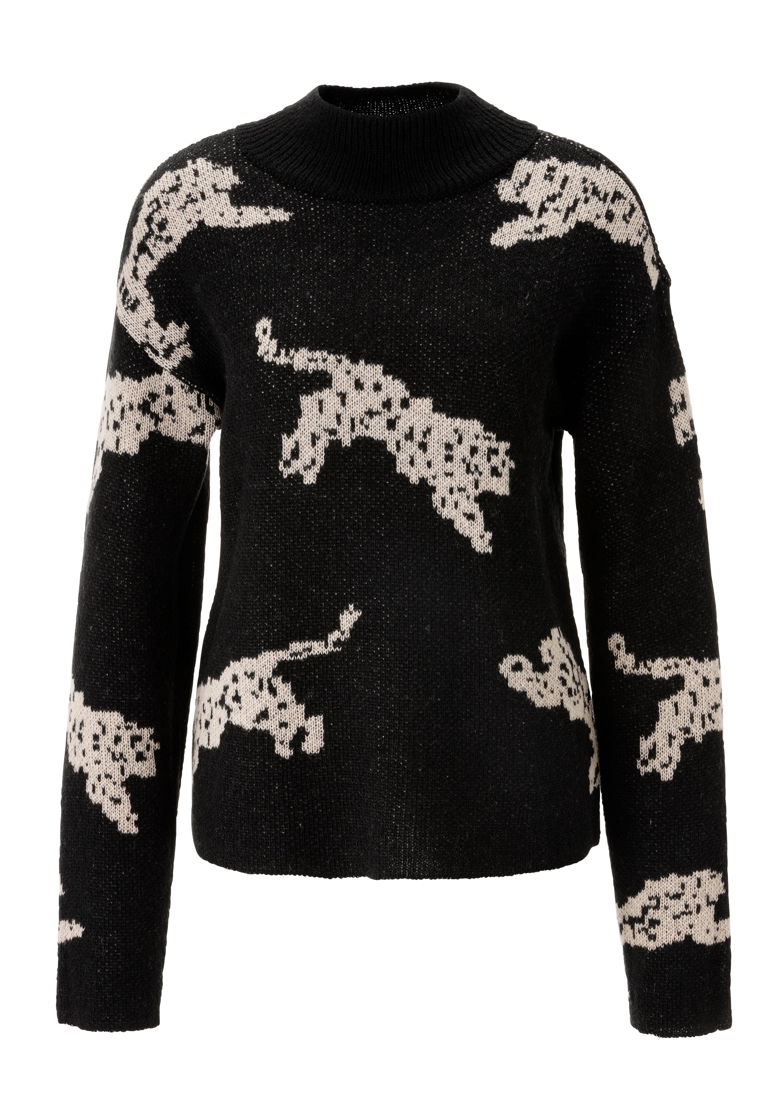 Aniston CASUAL Gebreide trui met ingebreide luipaarden - nieuwe collectie