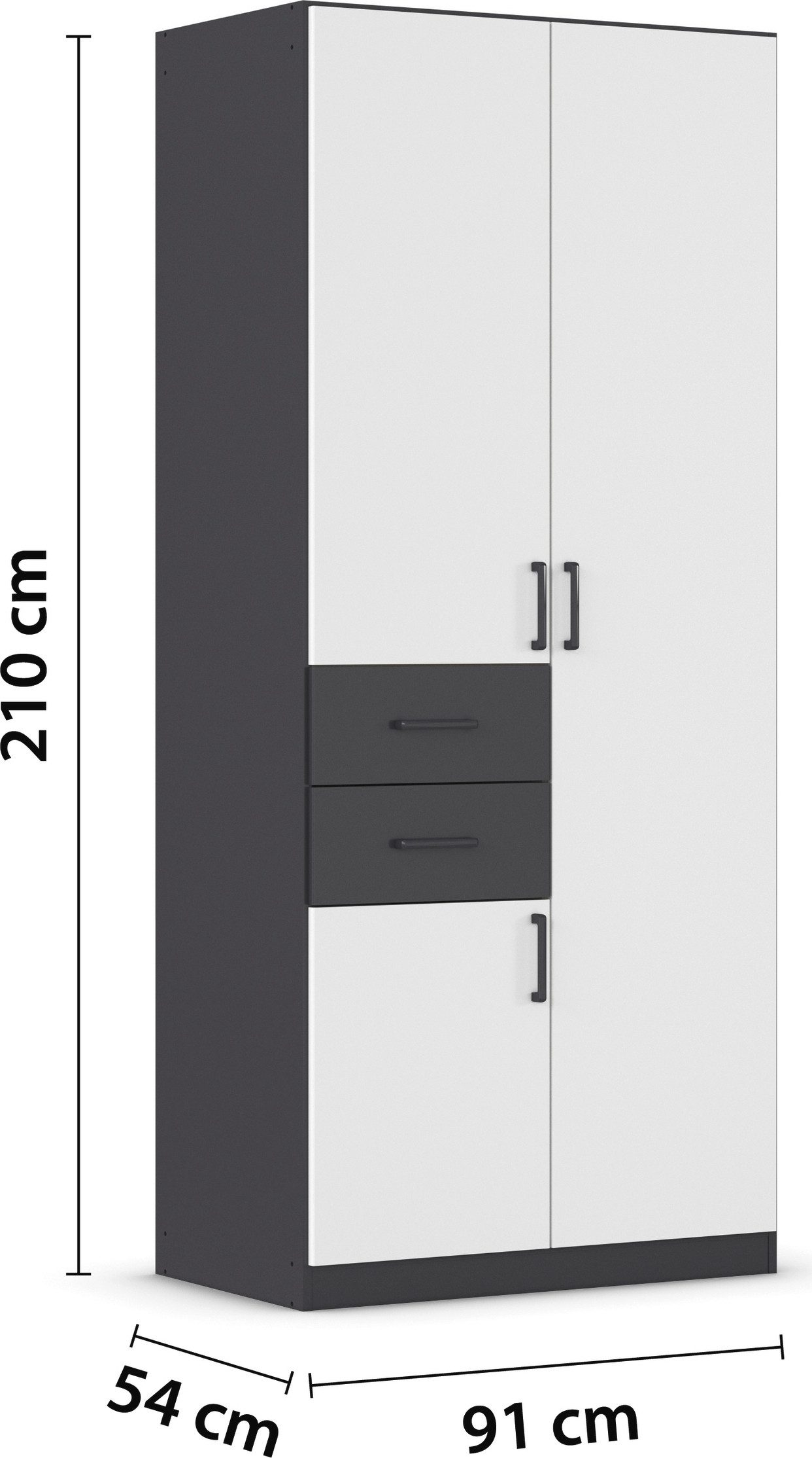 rauch Draaideurkast Kledingkast kast garderobe MAIKA met decor-front 2 lades, in verschillende breedtes, hoogtes, kleuren, made in germany