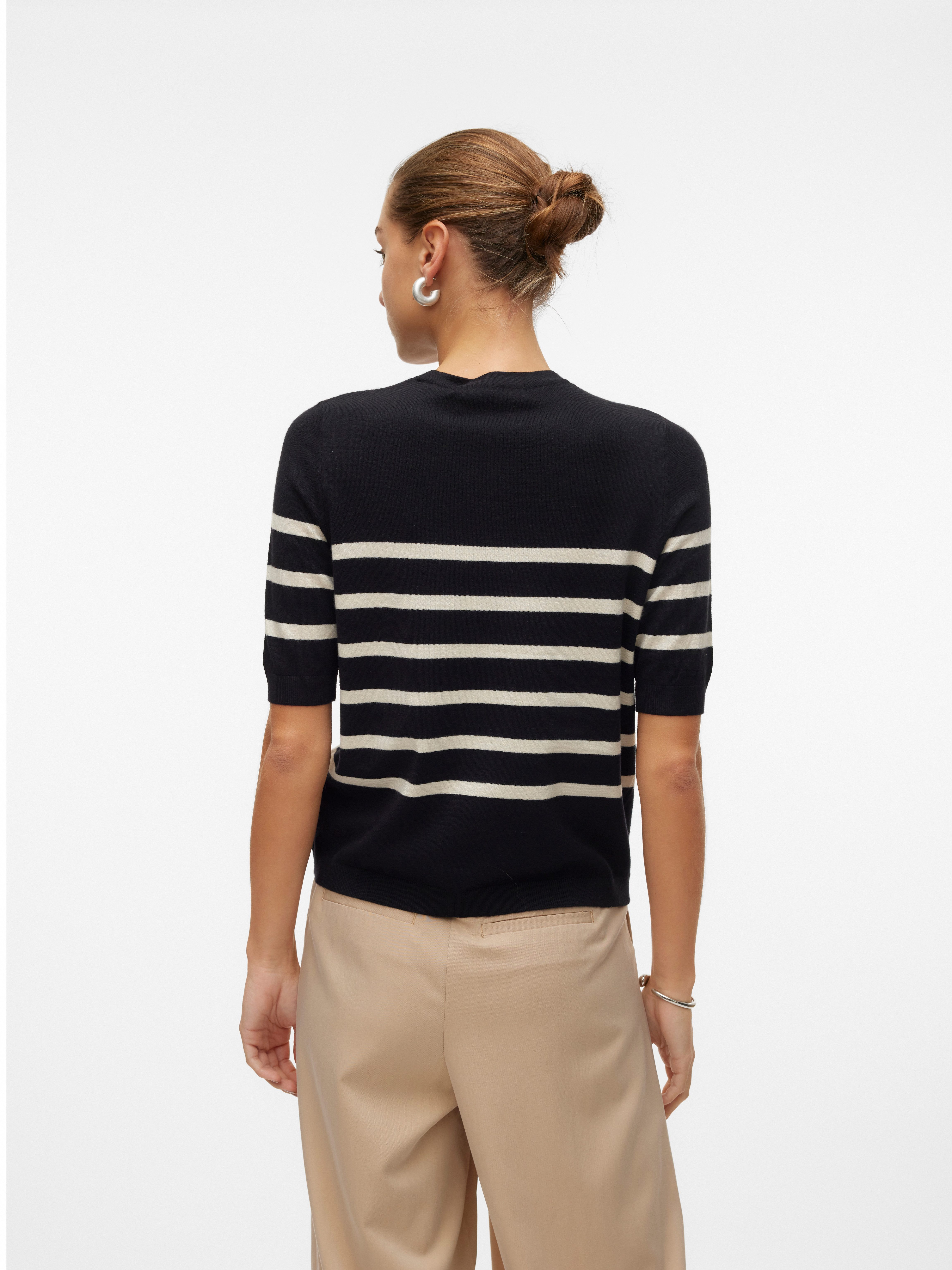 Vero Moda Trui met korte mouwen Lichtgewicht fijn gebreide trui VMSABA PLAIN SS O-NECK PULLOVER GA NOOS (Damestrui, ronde hals, korte mouw, zomertrui)