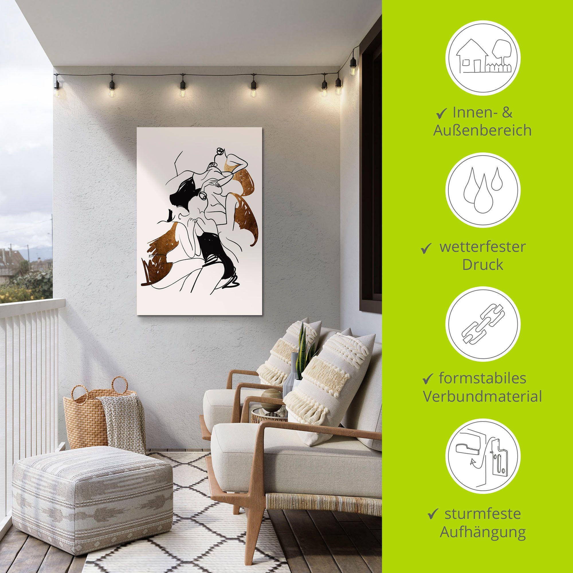 Artland Aluminium dibond print Ballerina's geschikt voor binnen en buiten, buitenafbeelding