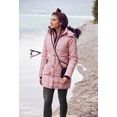 alpenblitz doorgestikte jas toronto hoogwaardige gewatteerde jas met capuchon en afneembare kraag van imitatiebont roze