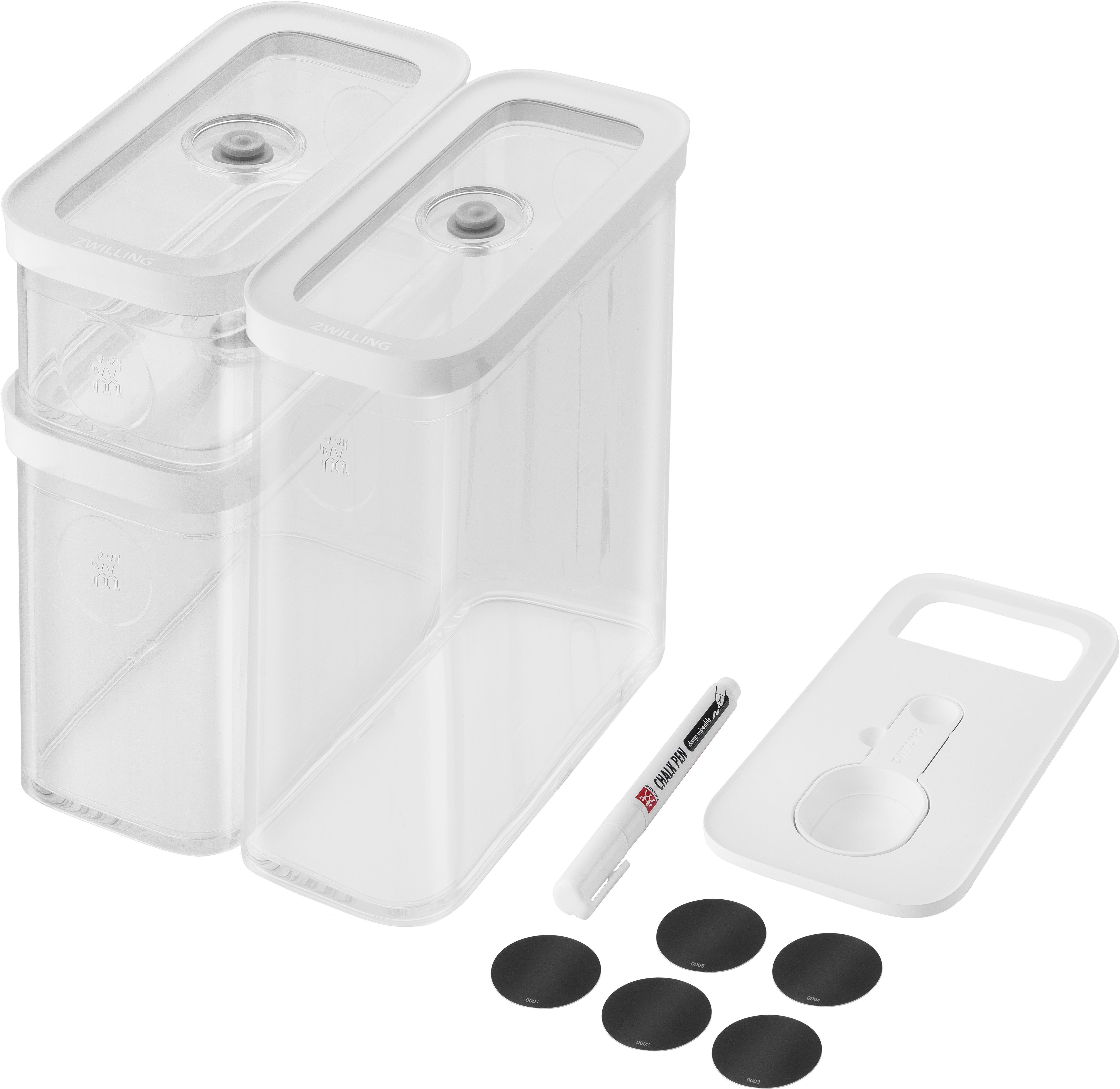 Zwilling Vacuümdoos CUBE Set M modulaire, stapelbare opbergdozen (set, 5-delig) voedsel bewaardozen wit