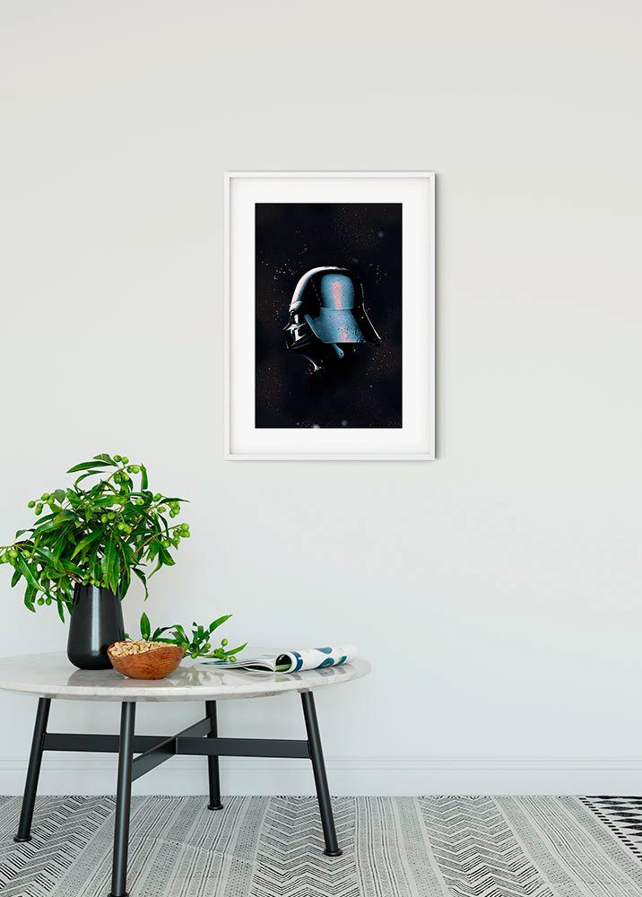 Komar Wanddecoratie Star Wars Classic Helmets Vader Wanddecoratie voor de kinderkamer - zonder lijst (1 stuk)