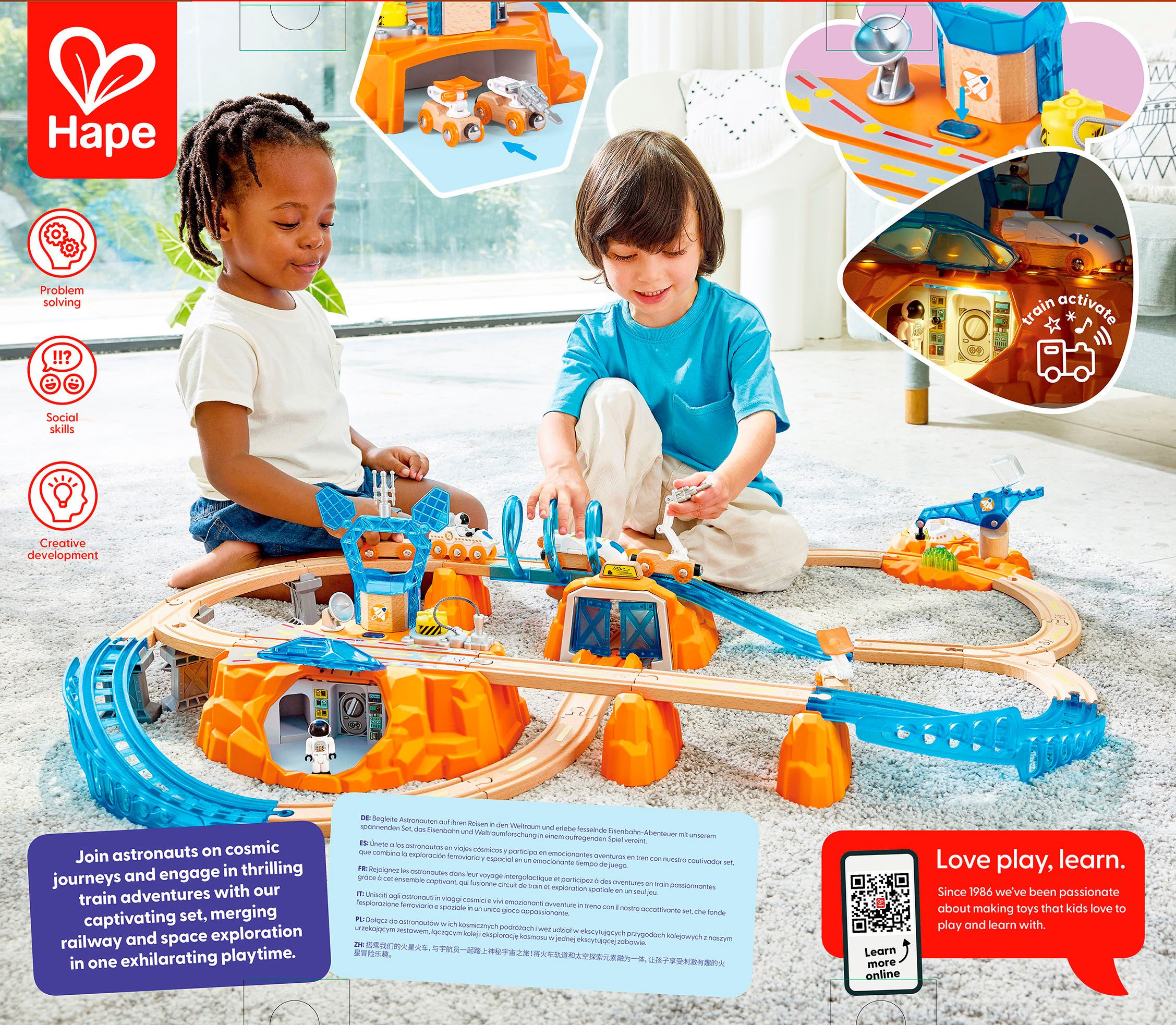 Hape Speelgoed spoorweg Treinset - Mars-verkenning (48-delig)
