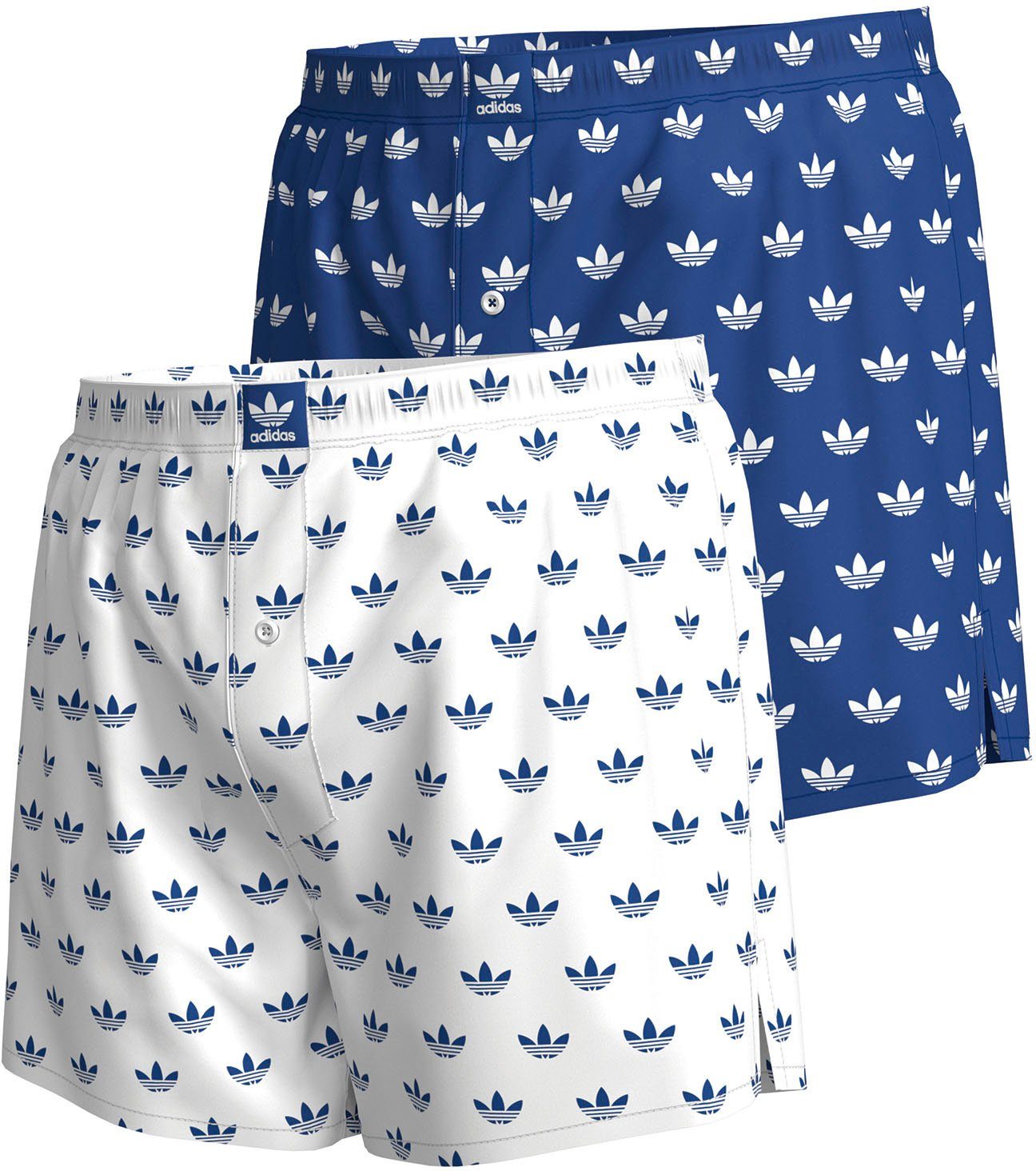 Adidas Originals Geweven boxershort Comfort Cotton met all-over logoprint (Set van 2)