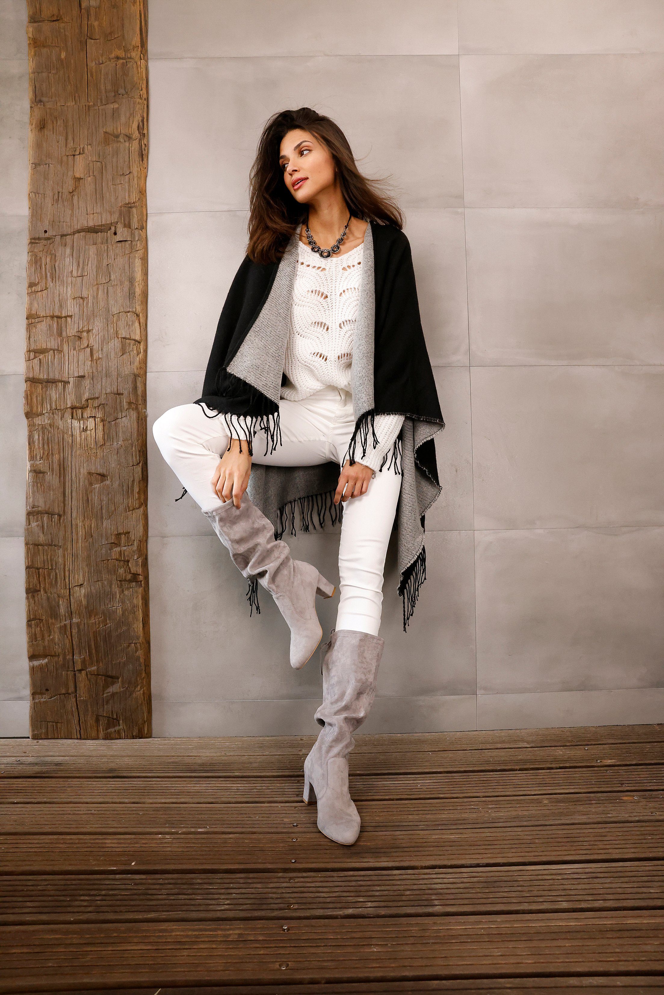 Lascana Instaplaarzen Slip-on boots, slouchy boots, slip-on, stretch & blokhak