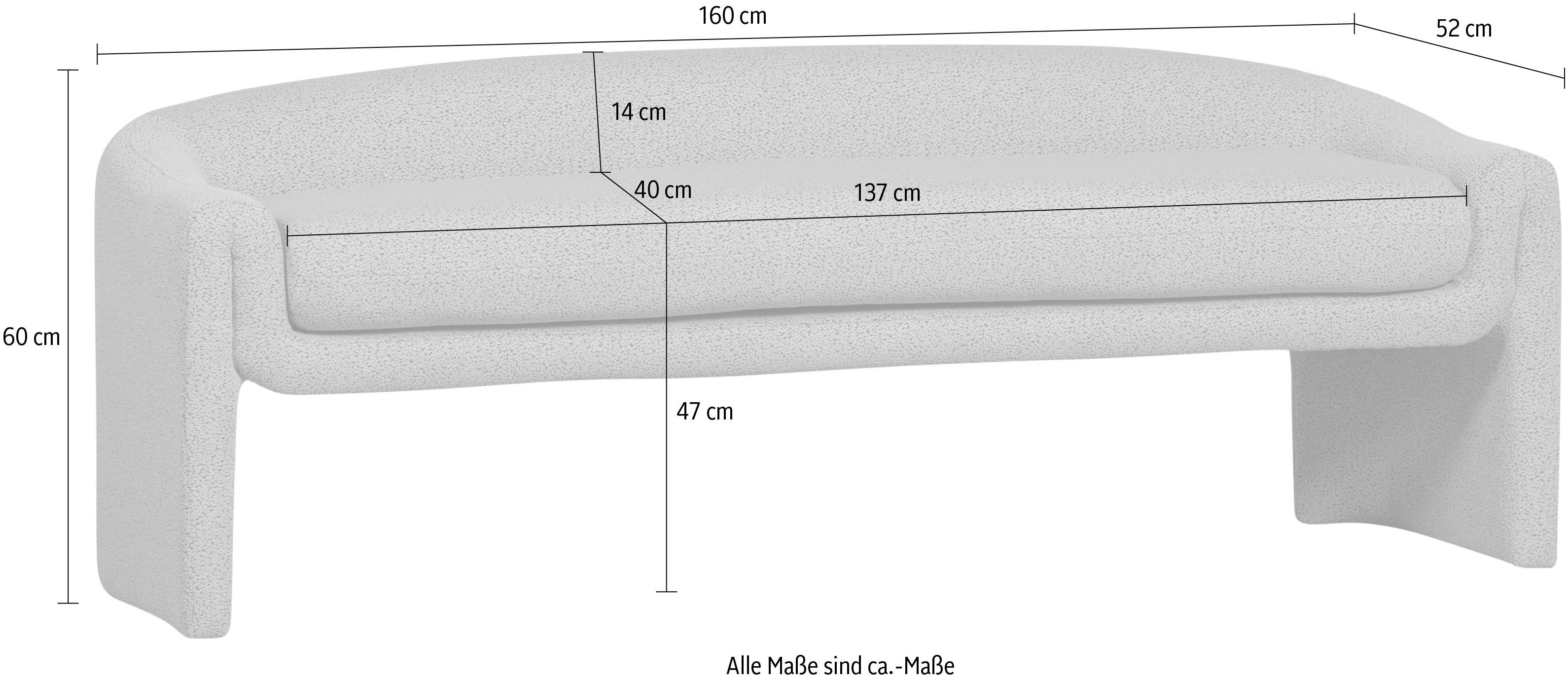 WOOOD Zitbank Zone Eetkamerbank, grof geweven stof, breedte 160 cm