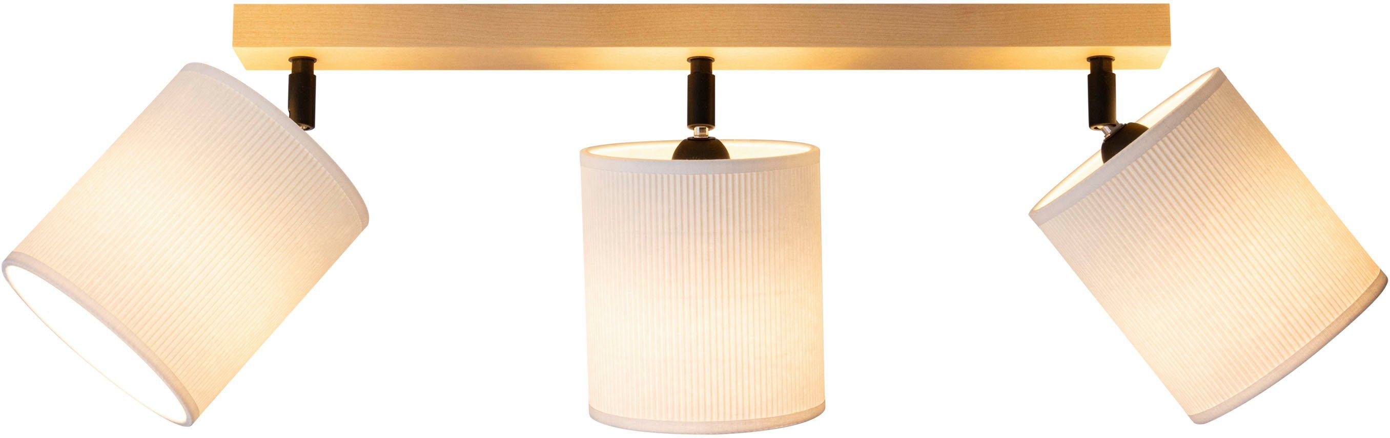 Home affaire Plafondlamp Diolo Plafondlamp van massief hout, witte stoffen kap, uitstraling,...