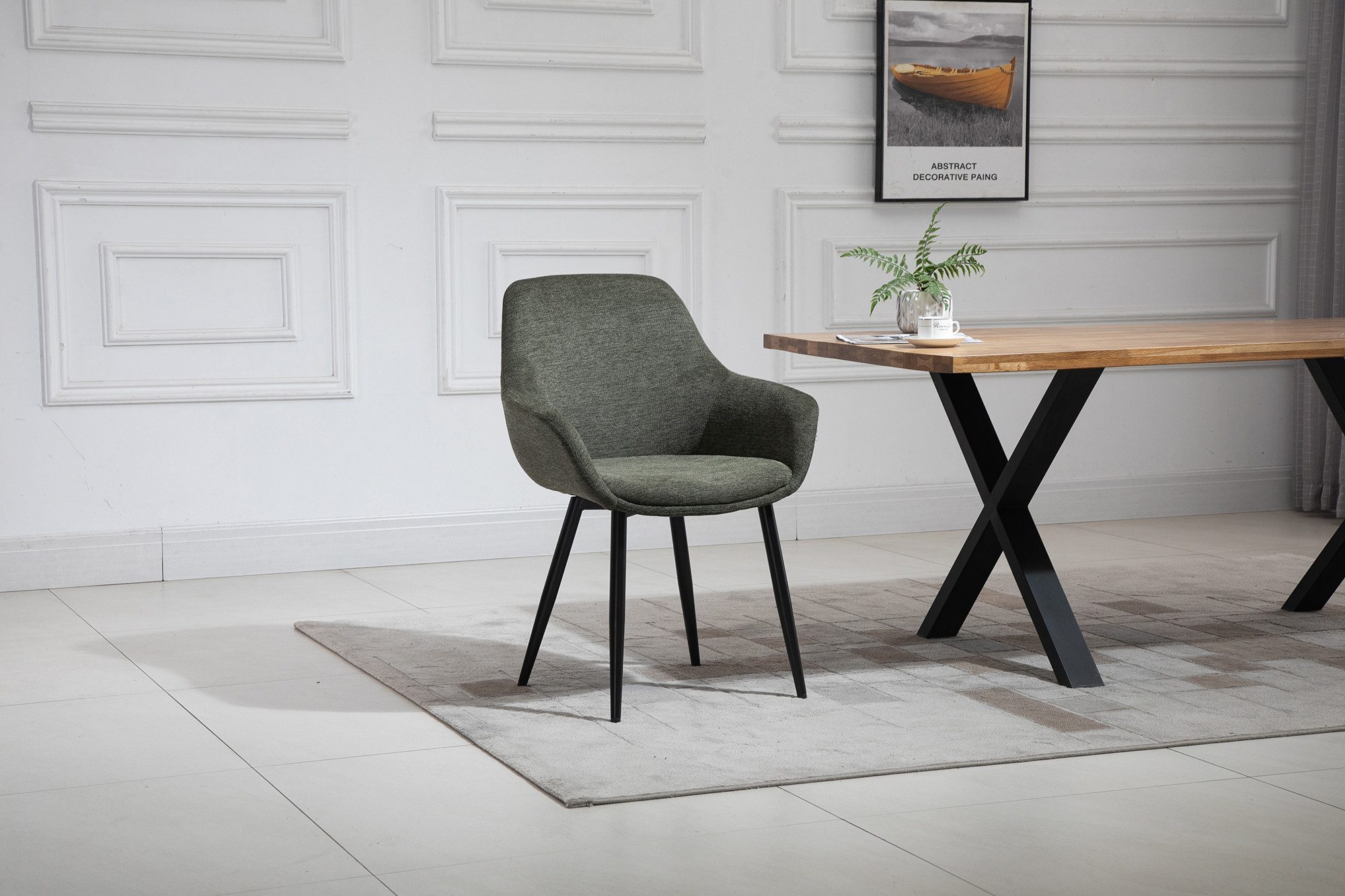 SalesFever Eethoek Tafelblad behandeld met OSMO hardwasolie in zijdeglans afwerking (set, 5-delig)