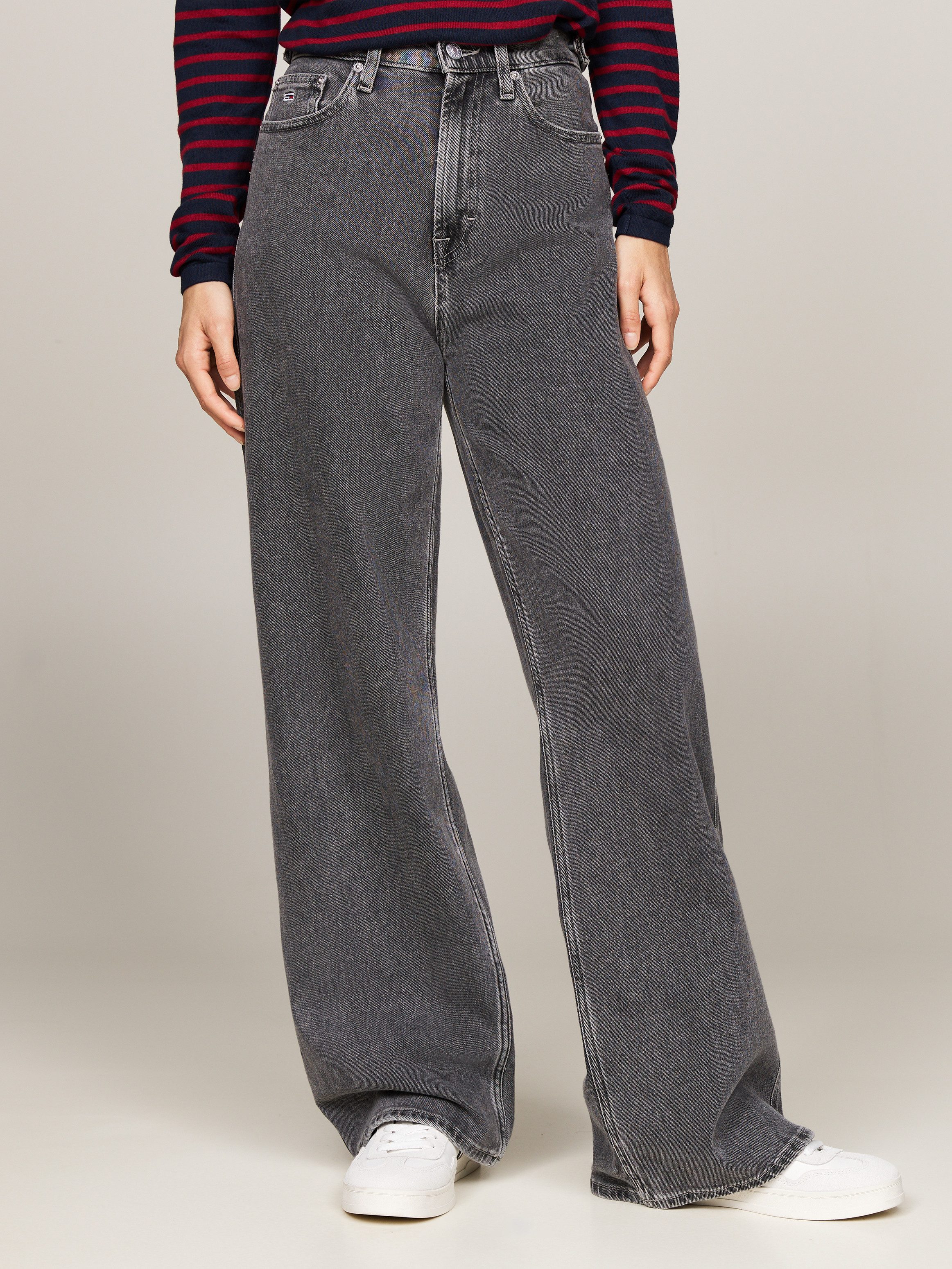 TOMMY JEANS Wijde jeans Tommy Jeans CLAIRE - High Waist - Wide Leg dames wide leg jeans maat 34 zwart