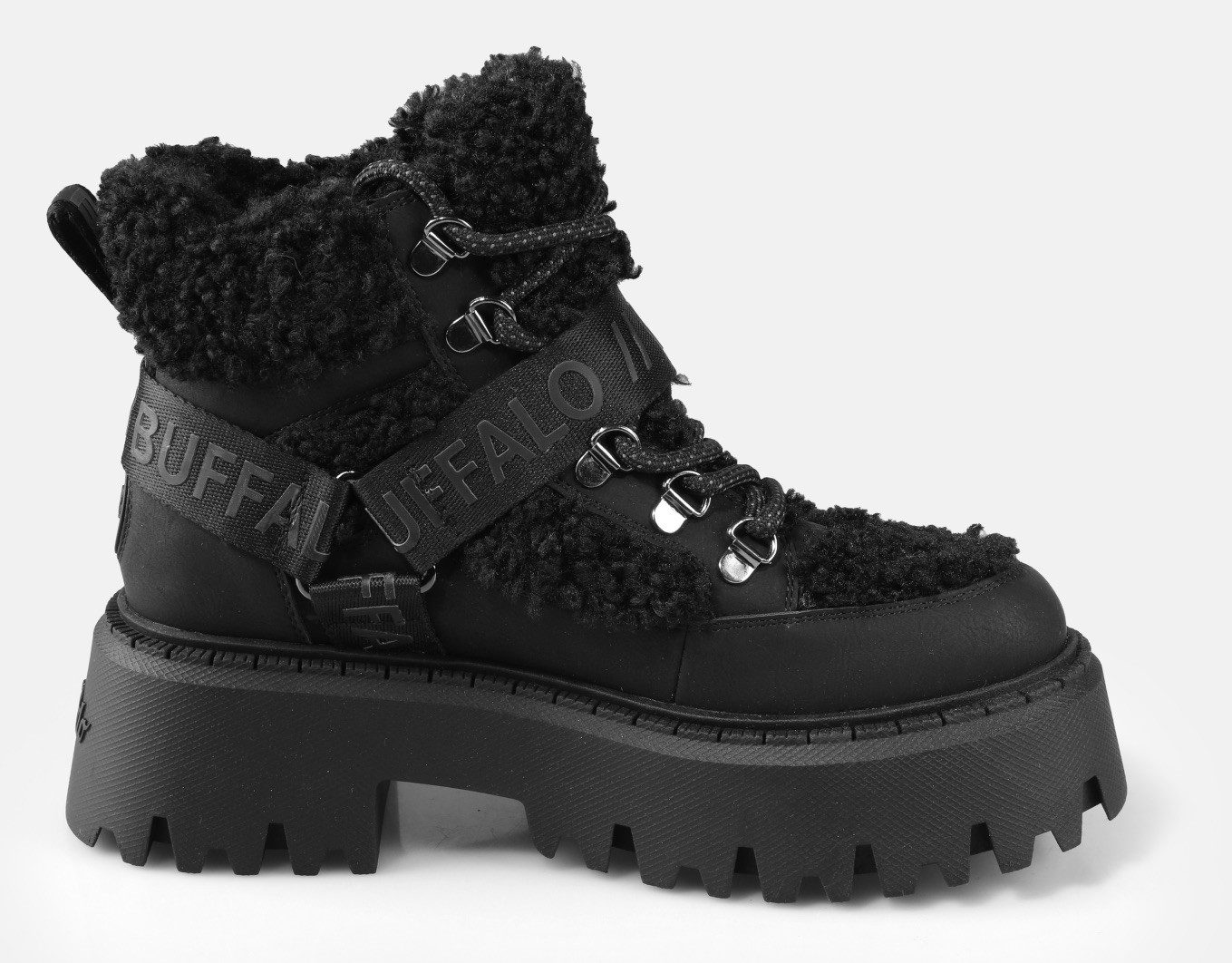 Buffalo Plateaulaarsjes Aspen Com Mid Warm Winterboots, veterboots, enkellaarsje met knuffelige warme voering