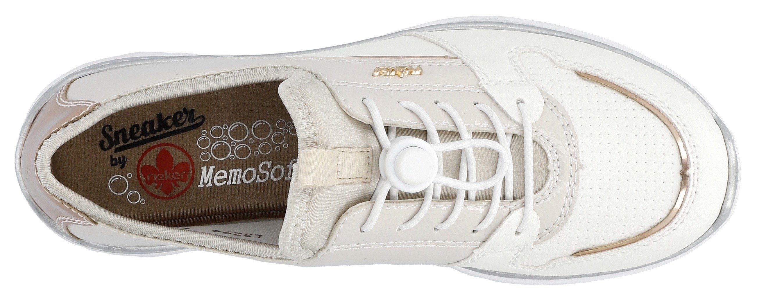 Rieker Slip-on sneakers Slipper, instapschoen, vrijetijdsschoen met elastiek en elastische instap