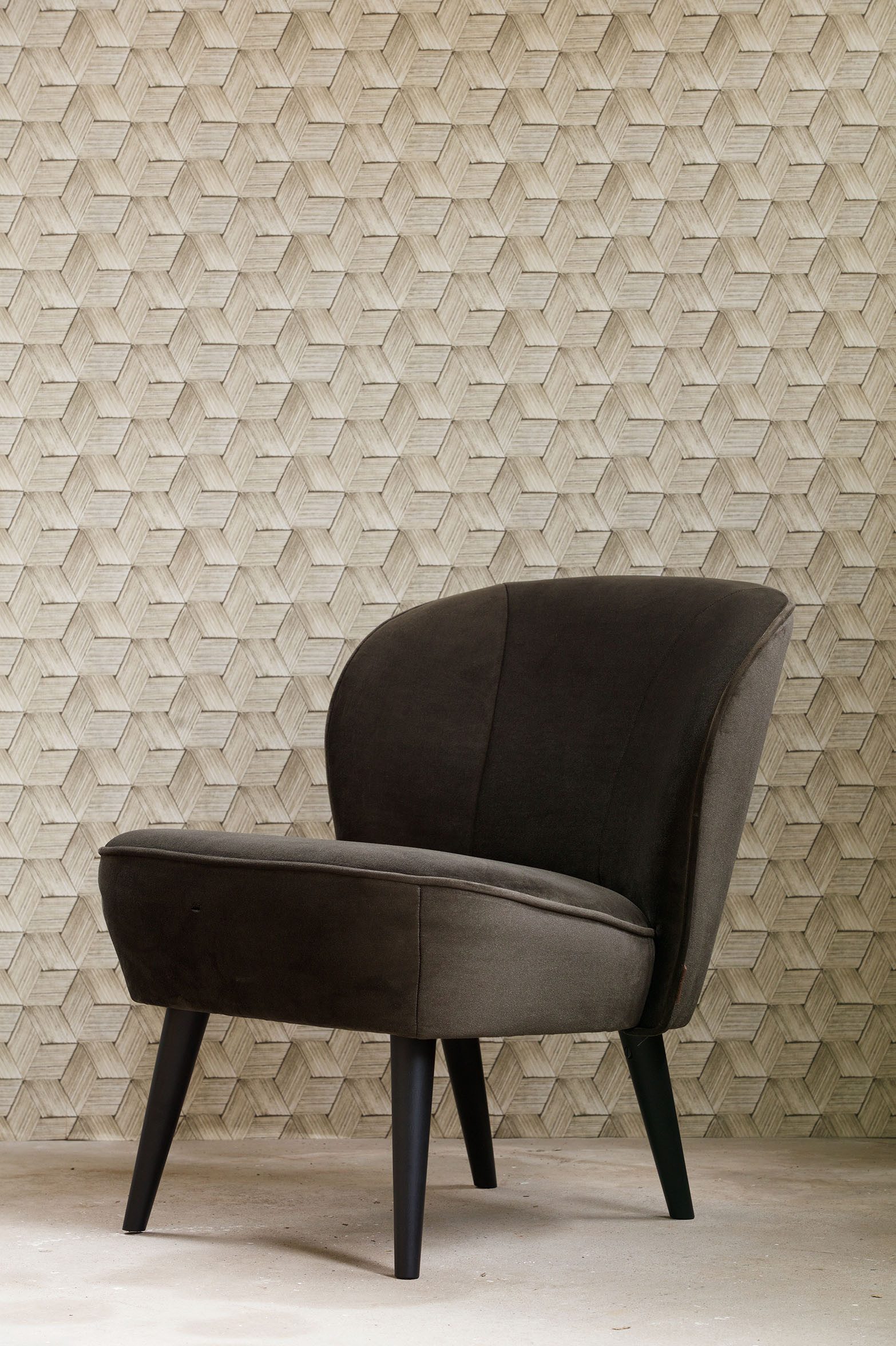 WOOOD Fauteuil Sara zacht gepolsterd, 4-poots frame, h 71 cm x b 59 cm