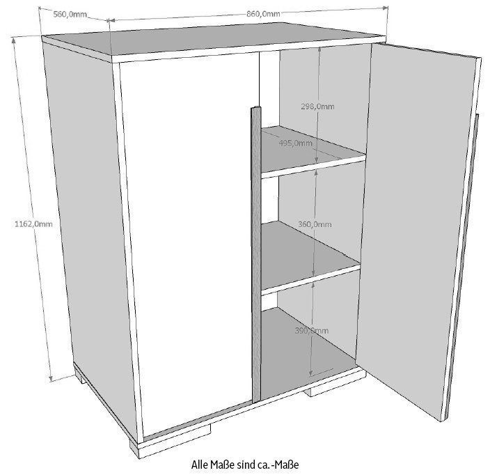 Vipack Kledingkast Londen, kledingkast voor de kinderkamer Linnenkast, met melamine-oppervlak en soft-closetechniek