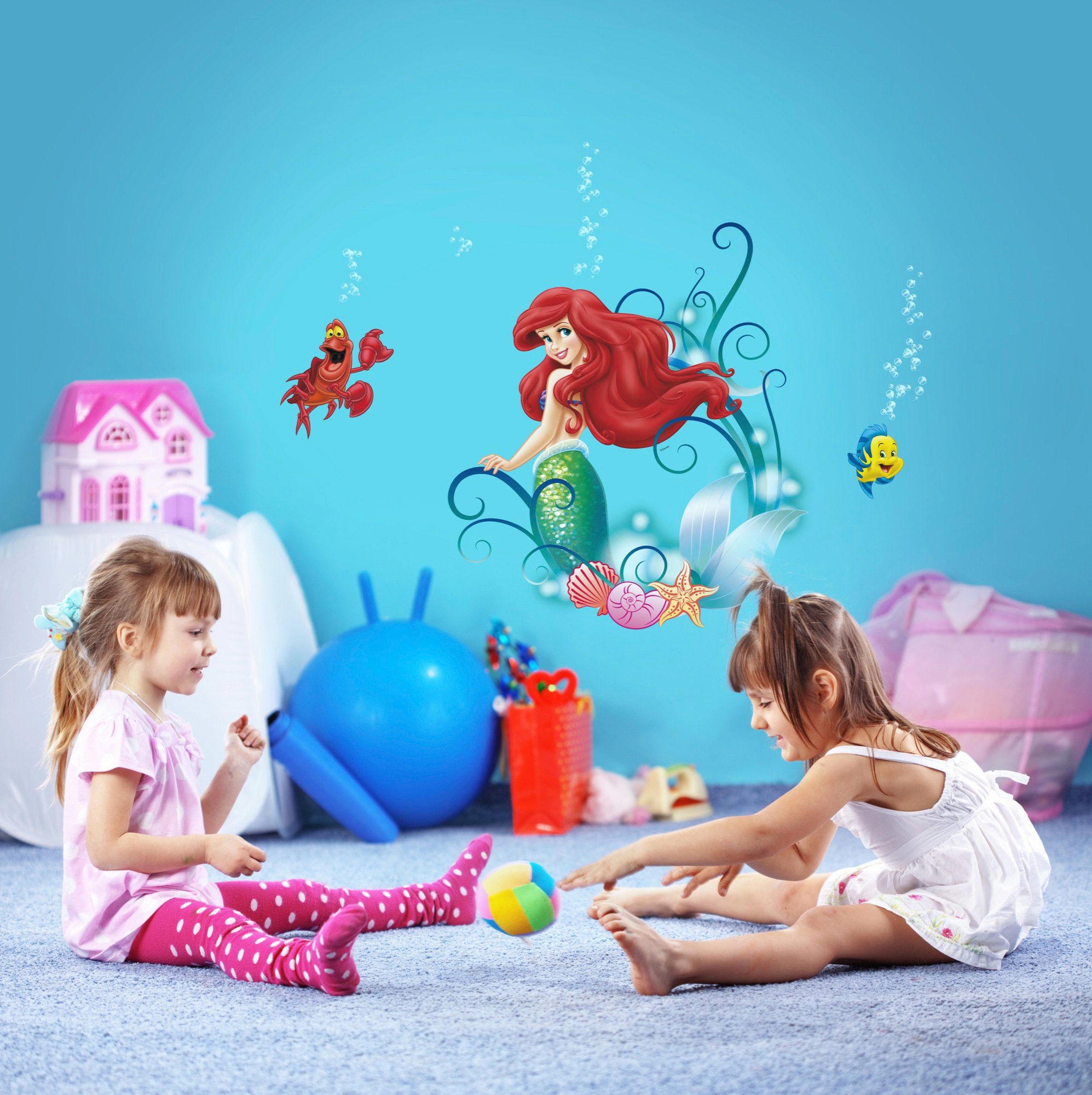Komar Wandfolie Arielle - grootte 50 x 70 cm zelfklevend, wandstickers, kinderkamer (set, 9-delig)