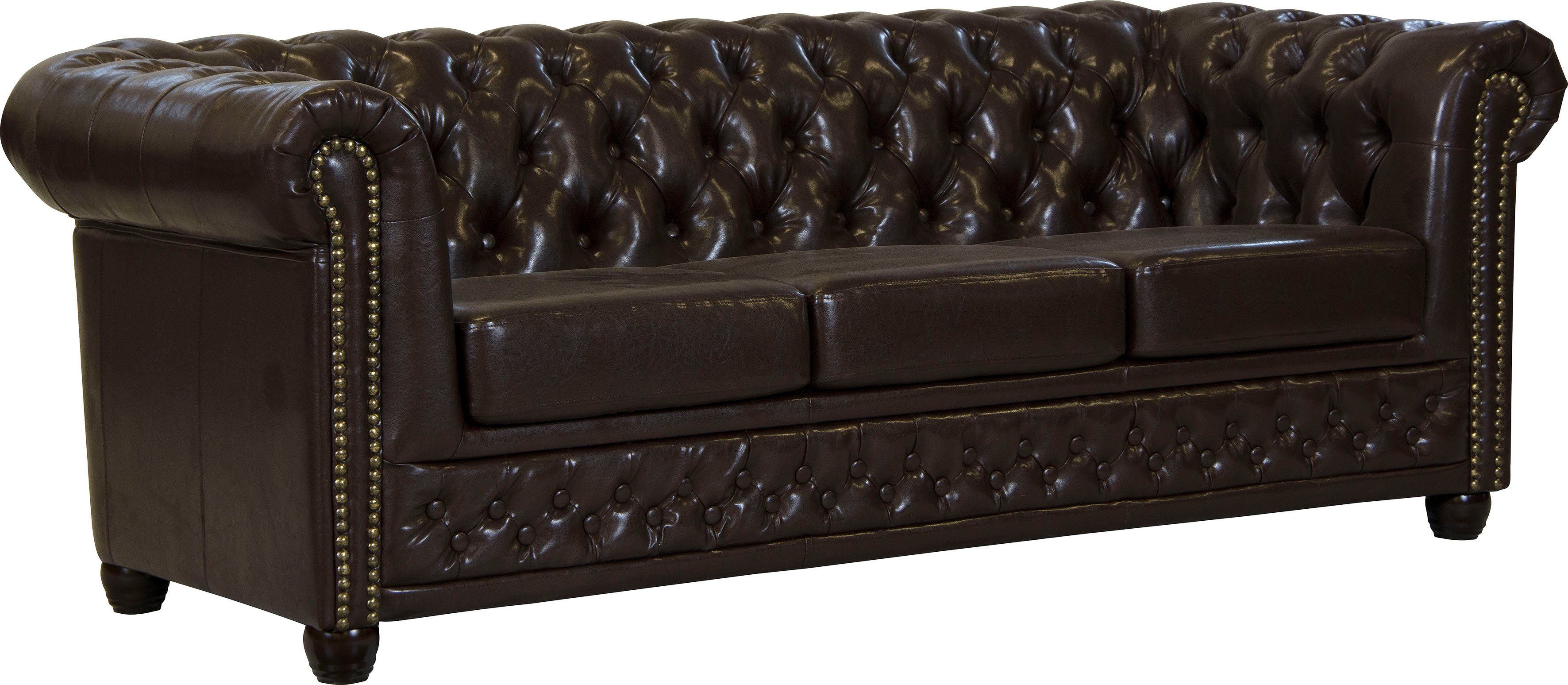 Home affaire Chesterfield-bank Rysum Chesterfield look, in 2 verschillende stoffen, 2 versies snel leverbaar