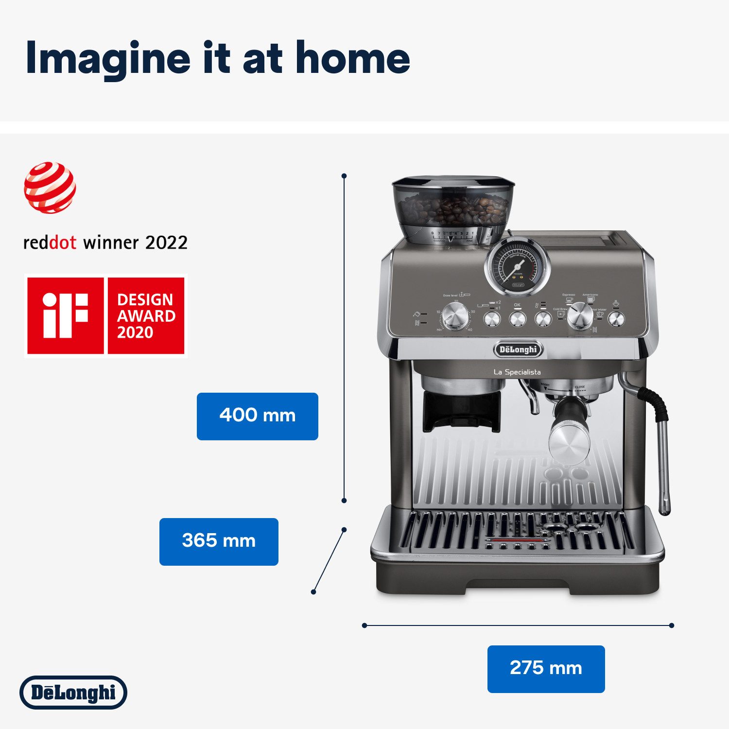 De'Longhi Espressomachine LA SPECIALISTA ARTE EVO COLD BREW 8004399027190, 8 maalgraden, 3 temperatuurinstellingen & cold brew incl. barista kit