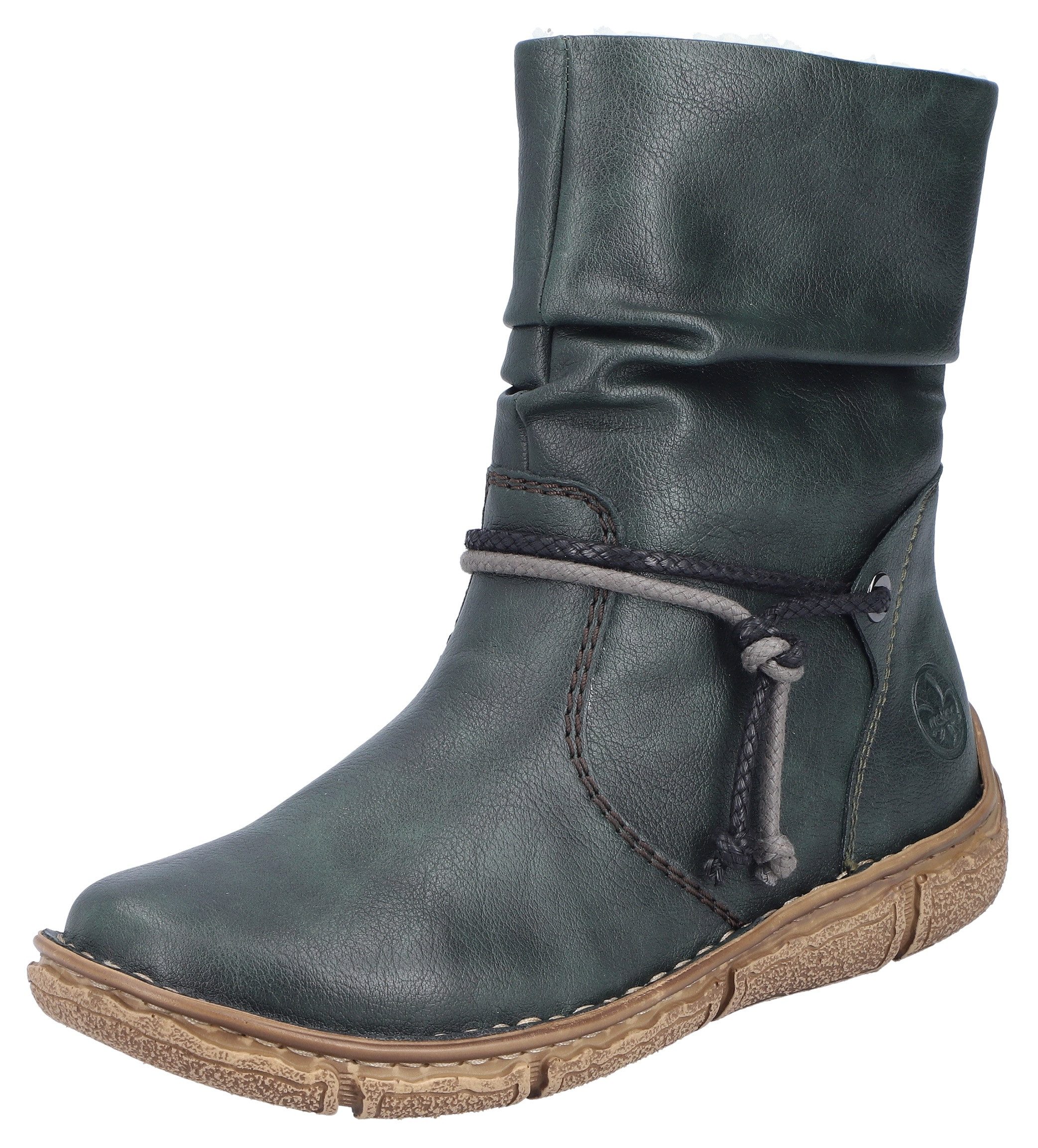 Rieker Winterlaarzen winter-enkellaars, slouchy schacht, ritssluiting, met warme voering