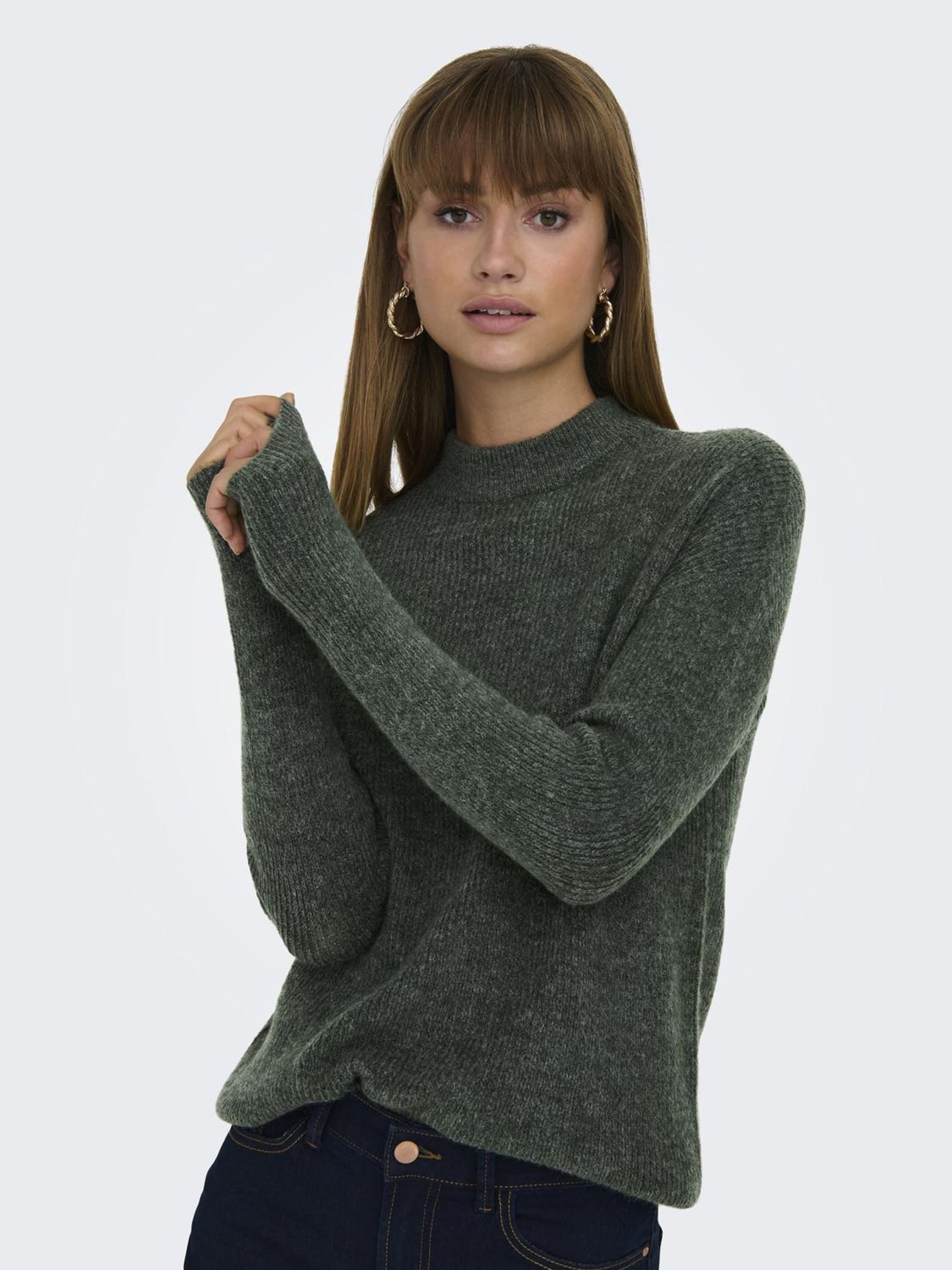 Only Gebreide trui ONLCAMILLA O-NECK L S PULLOVER KNT