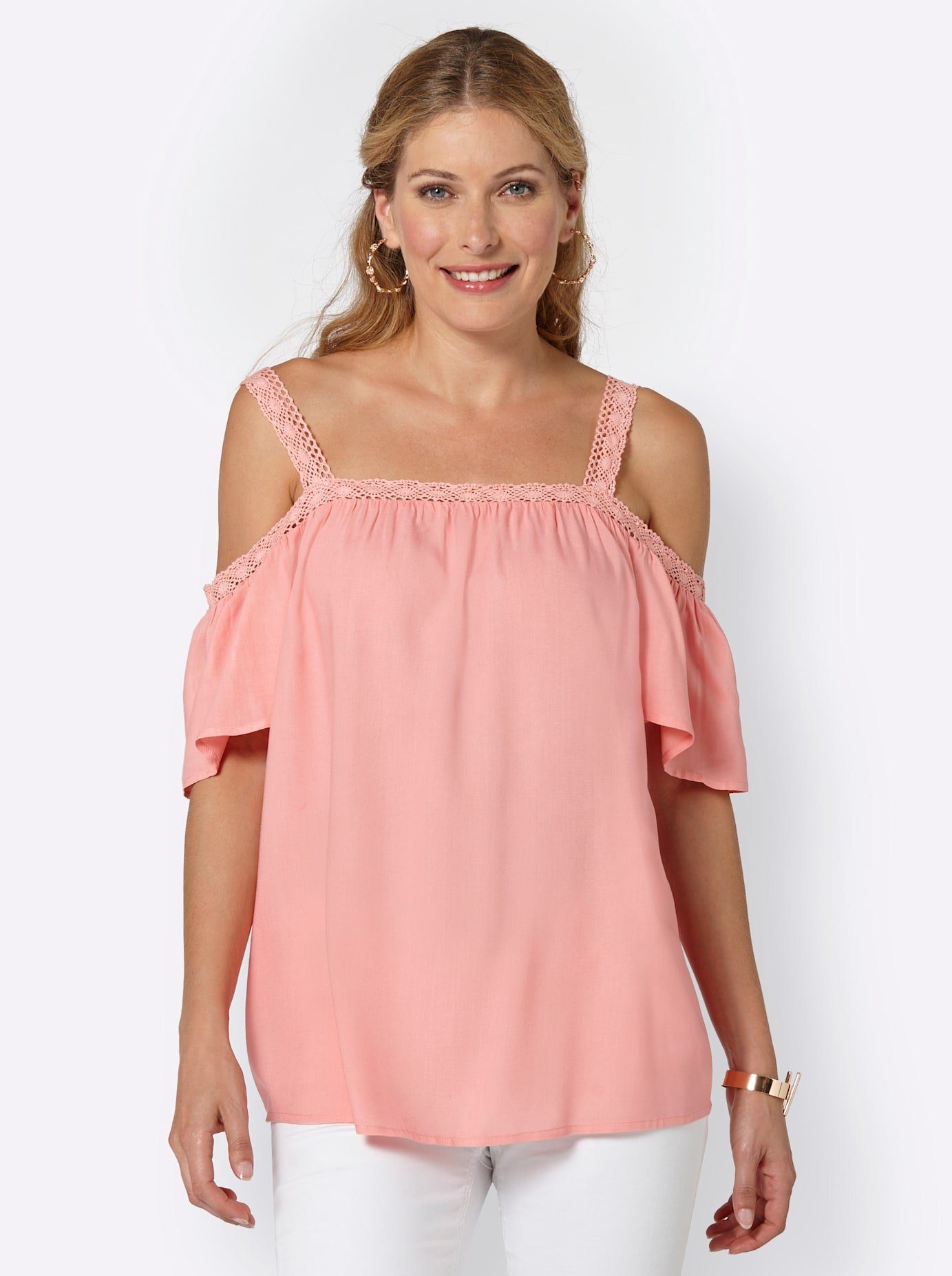 Classic Inspirationen Blouse met carmenhals