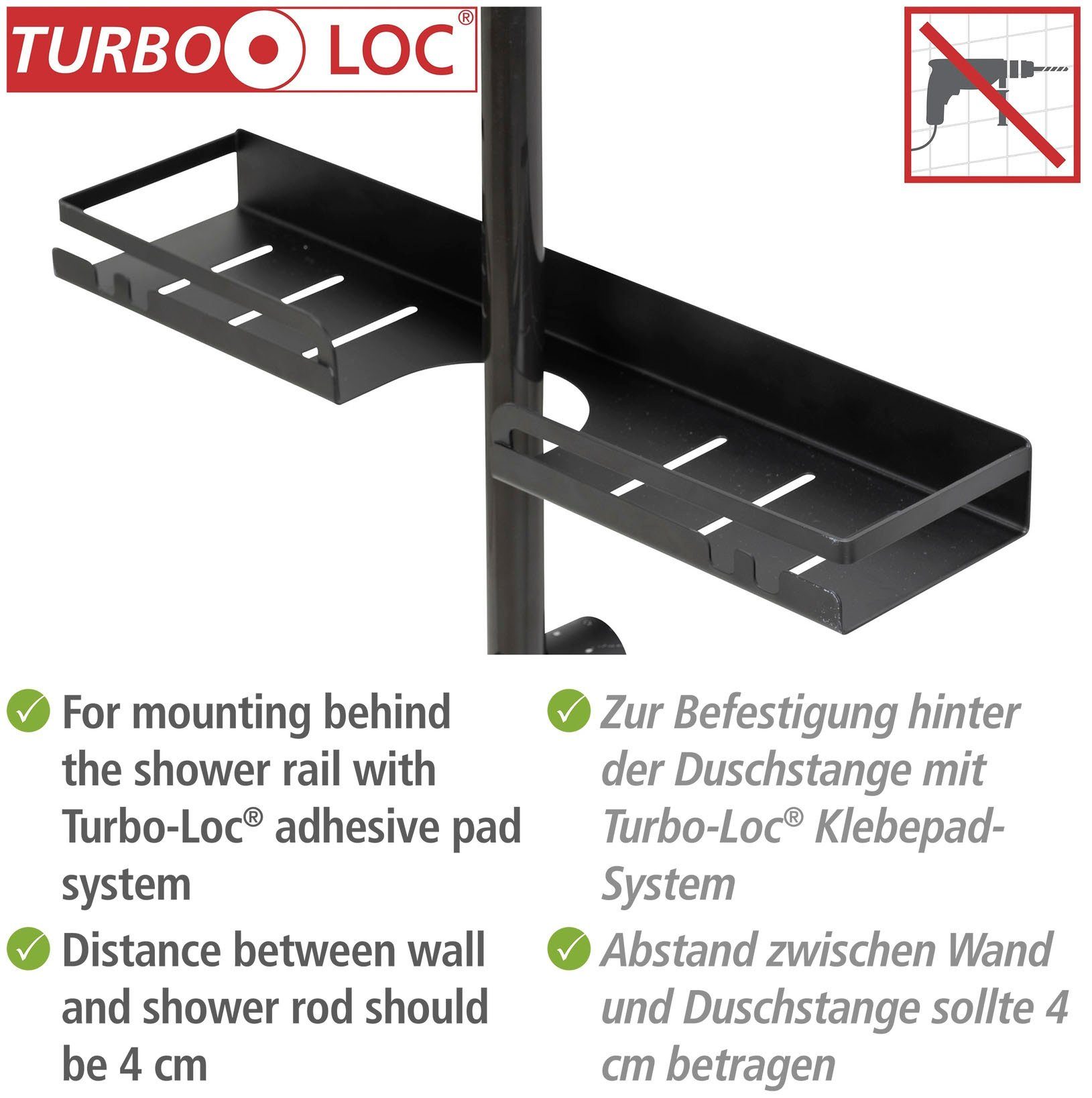 WENKO Doucherekje Turbo-Loc® douchstangencaddy Altarella L