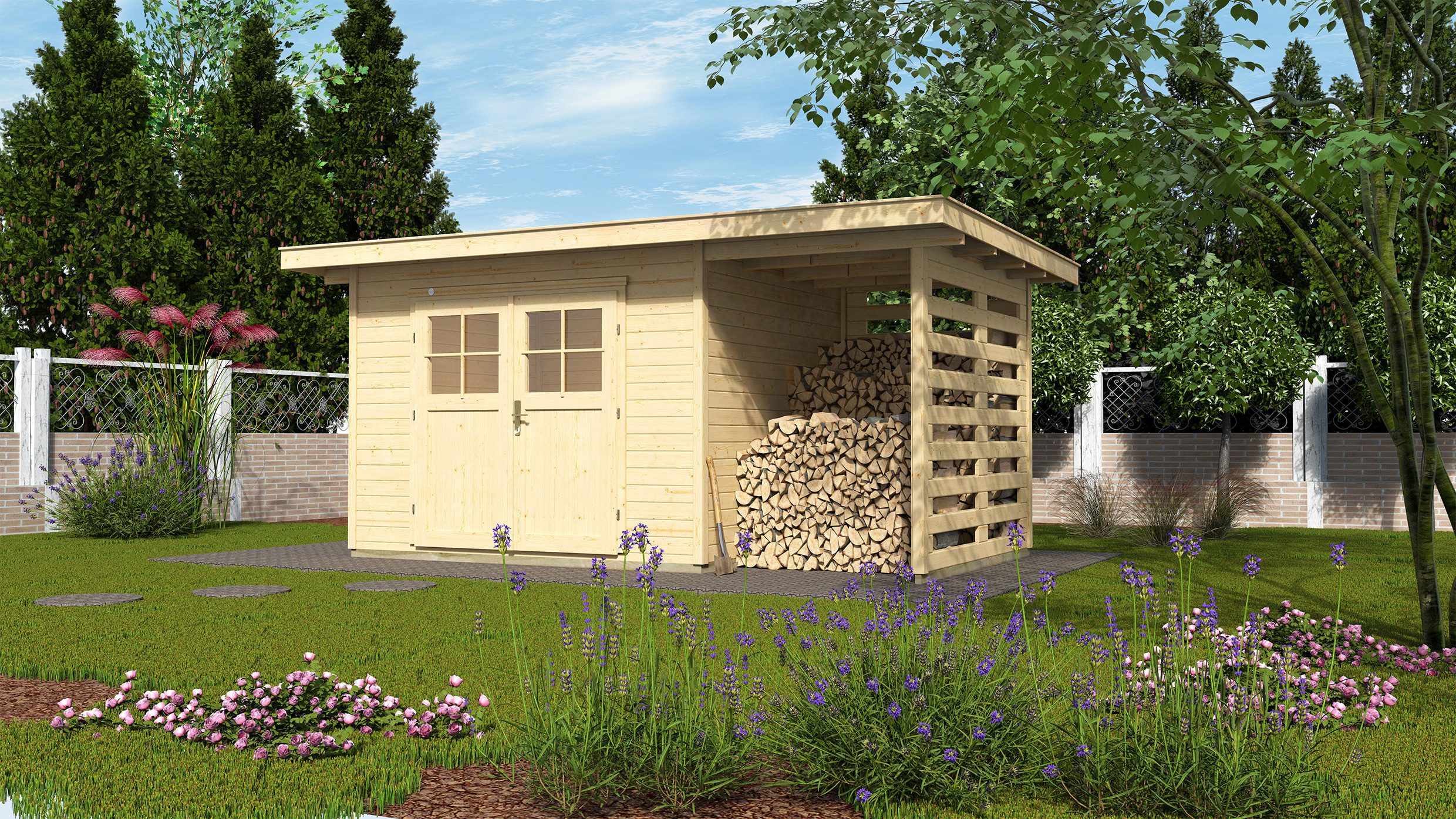 weka Tuinhuisje 179A Maat 3 (set) houten tuinhuisjes beige
