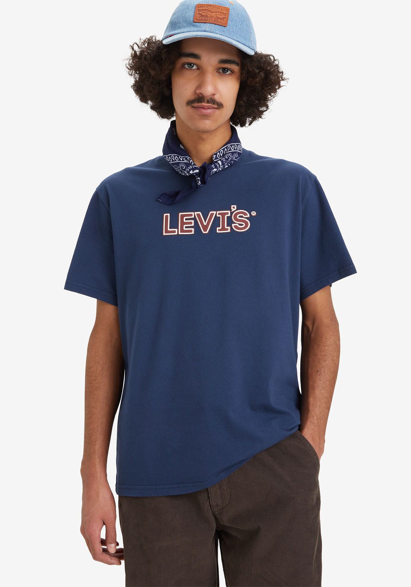 Levi's Shirt met print RELAXED FIT TEE met -opschrift